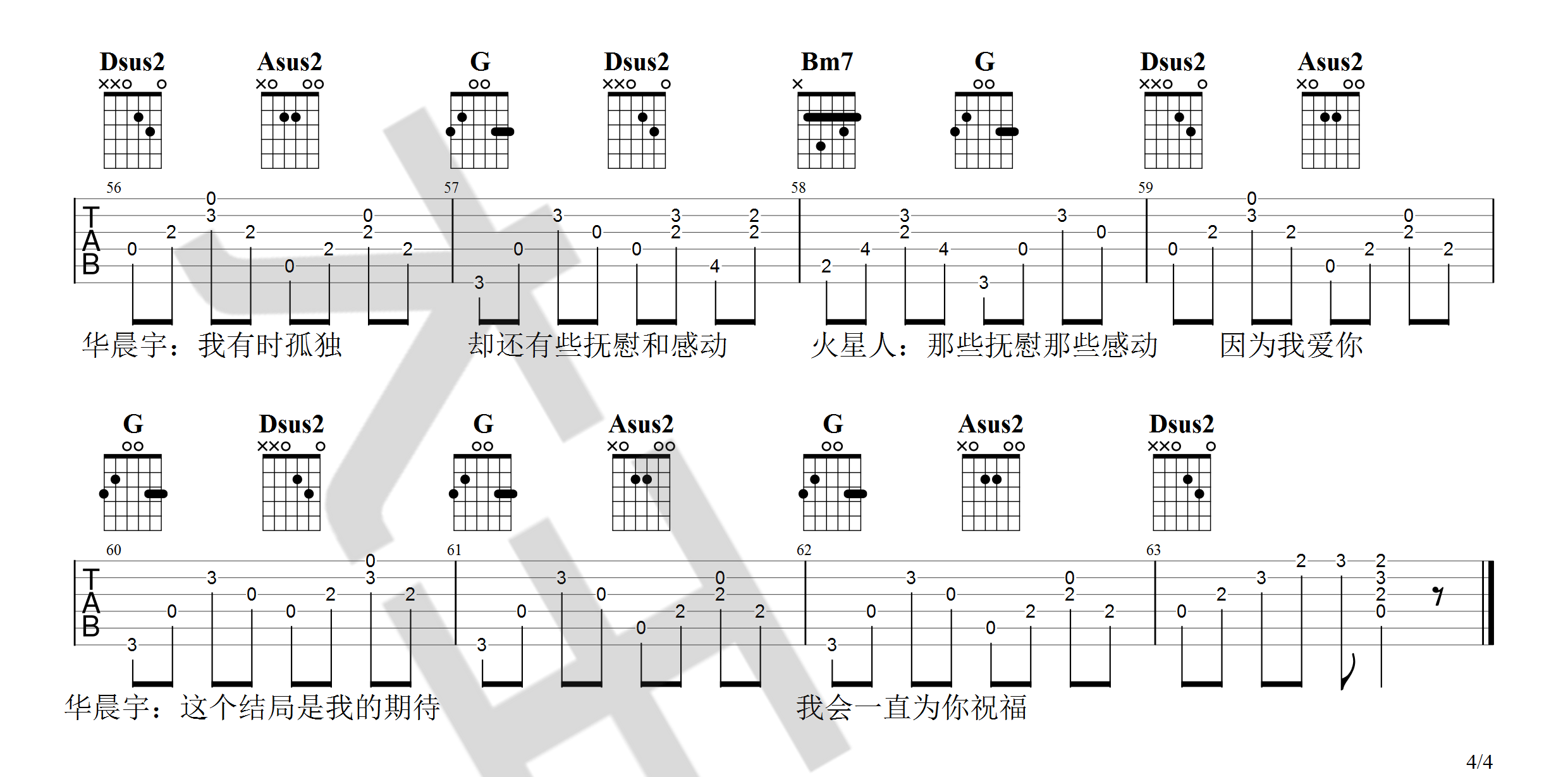 与火星孩子的对话吉他谱4