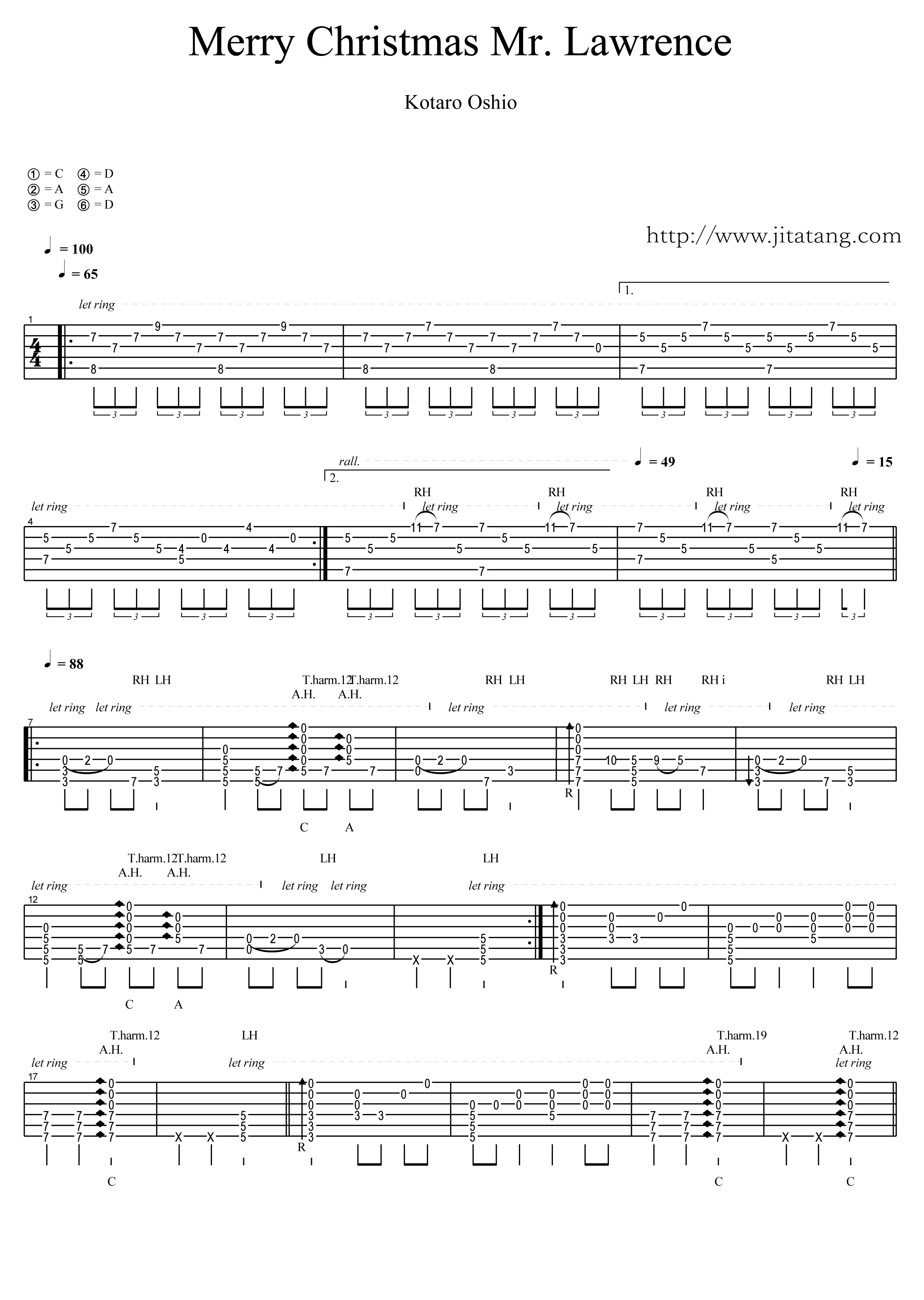 Merry Christmas Mr.Lawrence吉他谱1