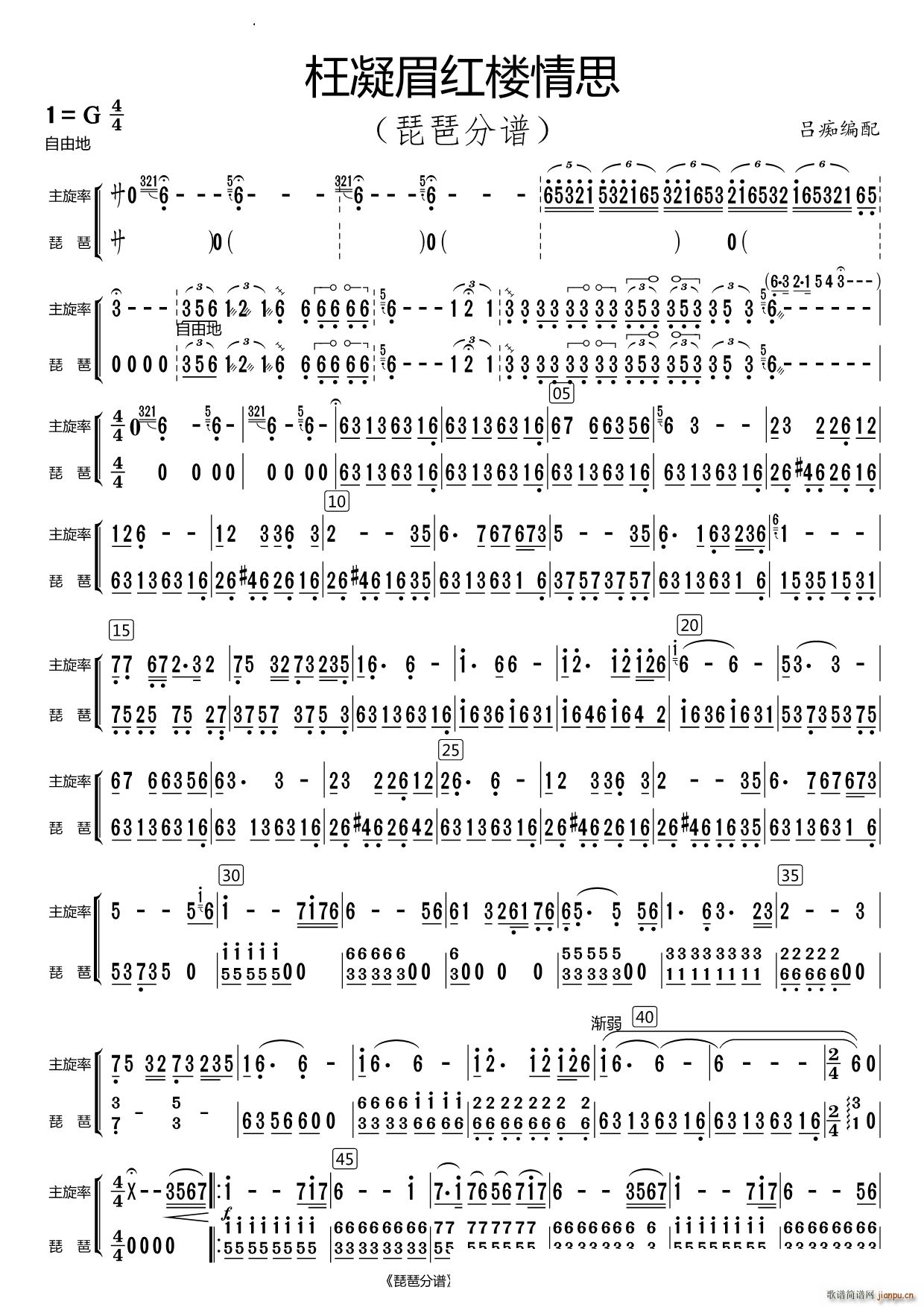 枉凝眉红楼情思琵琶(总谱)1
