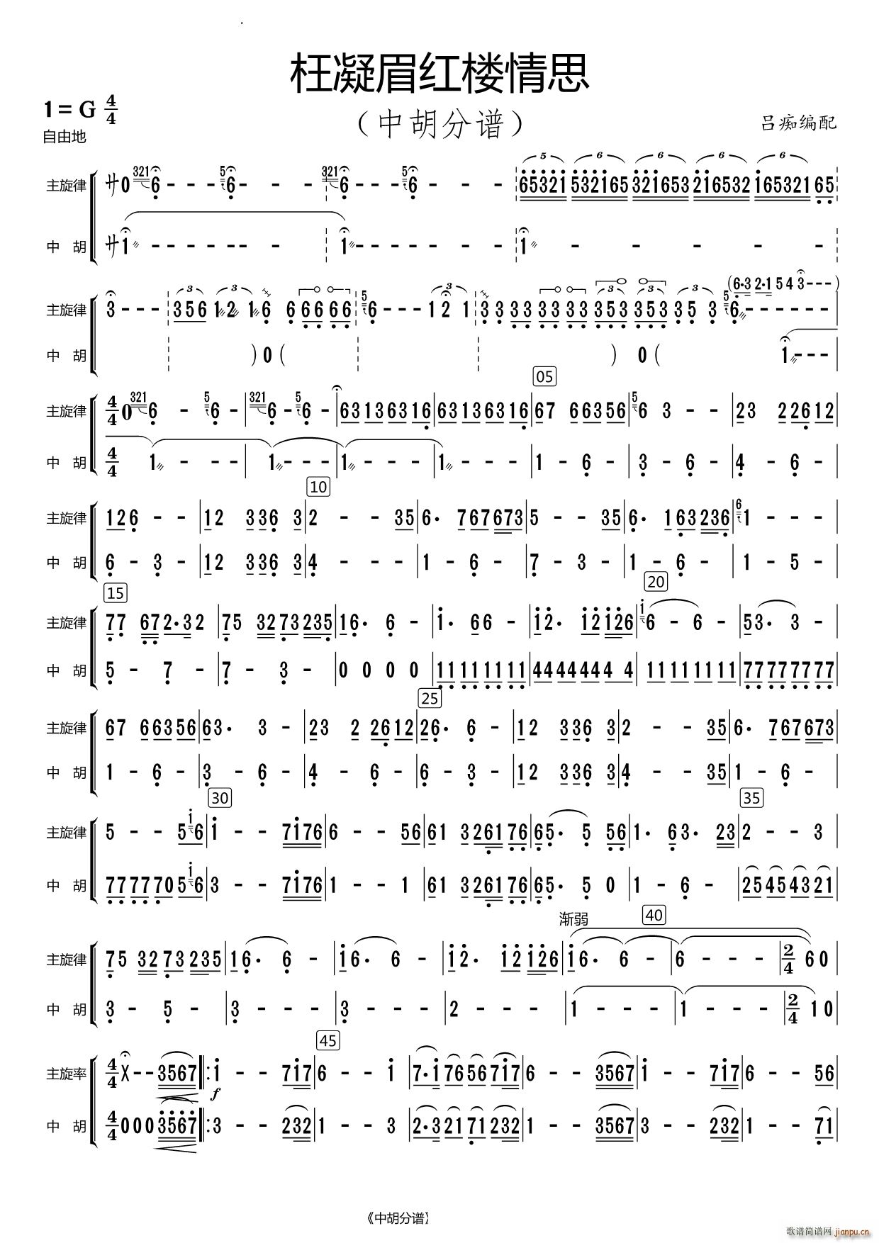 枉凝眉红楼情思中胡(总谱)1