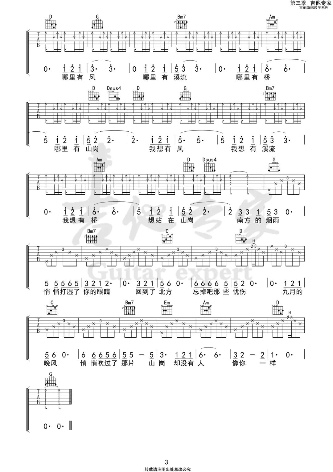 没有人像你一样吉他谱3