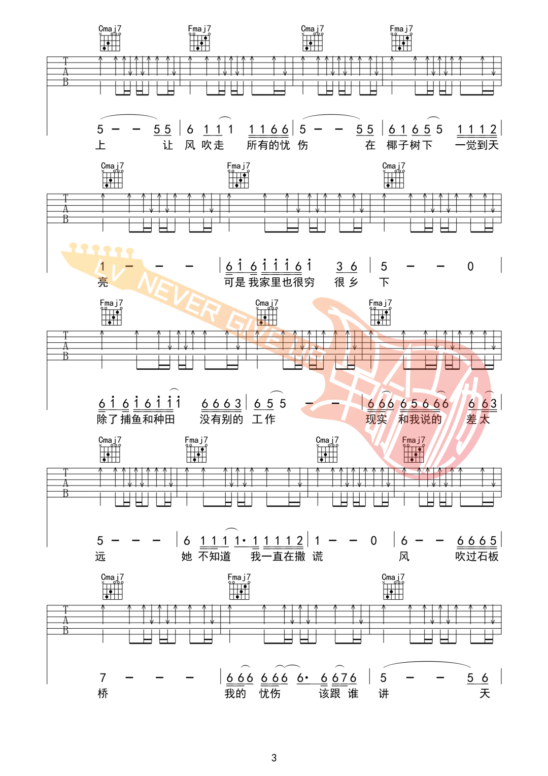 梦幻丽莎发廊吉他谱3