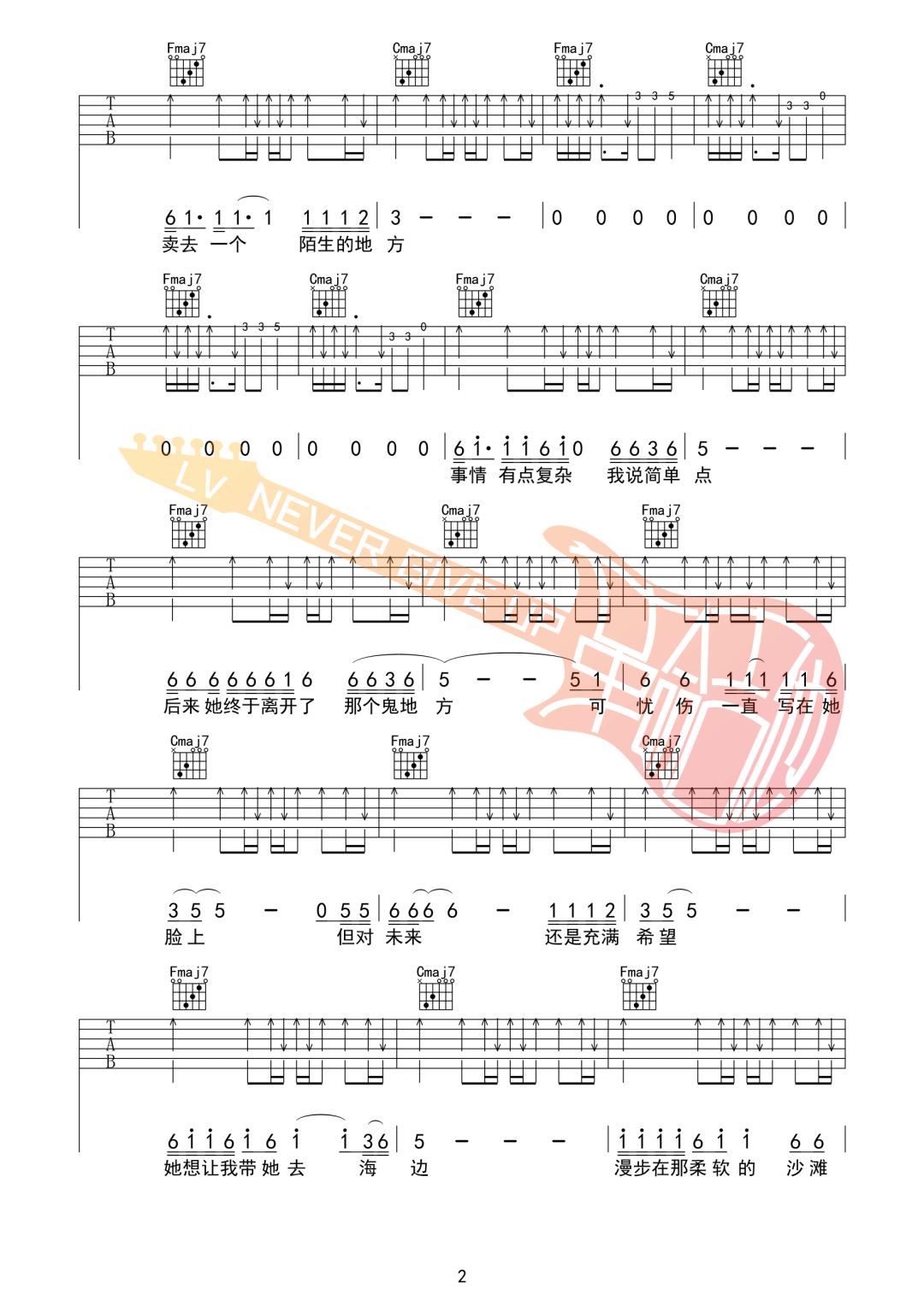 梦幻丽莎发廊吉他谱2