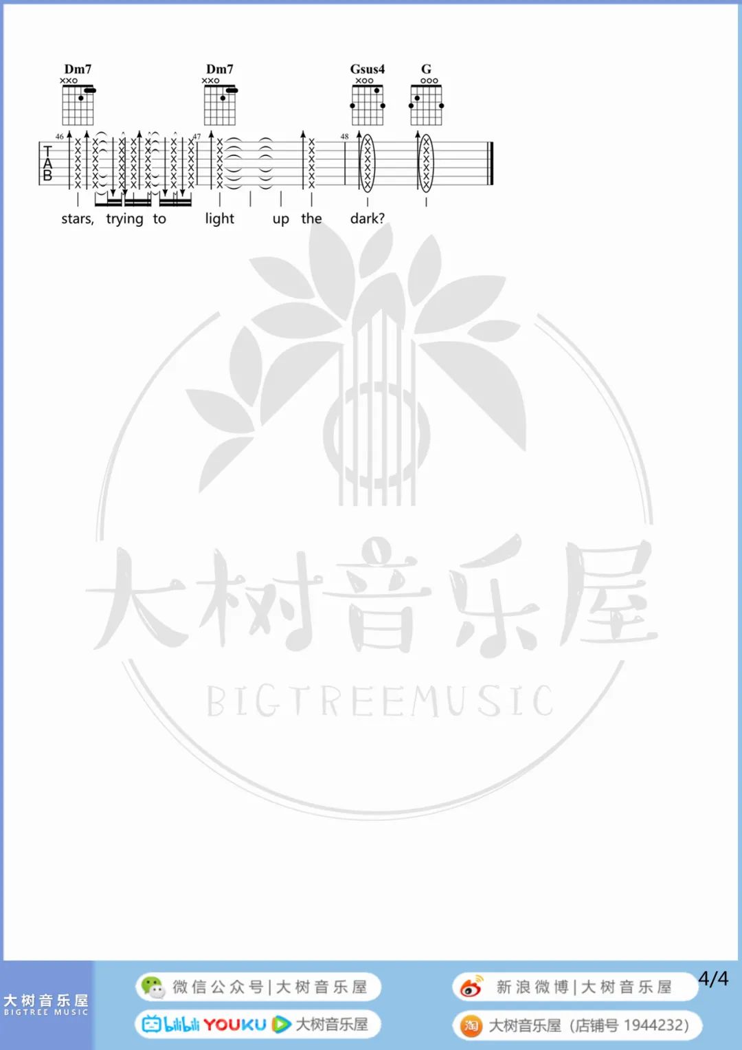 Lost Stars吉他谱4