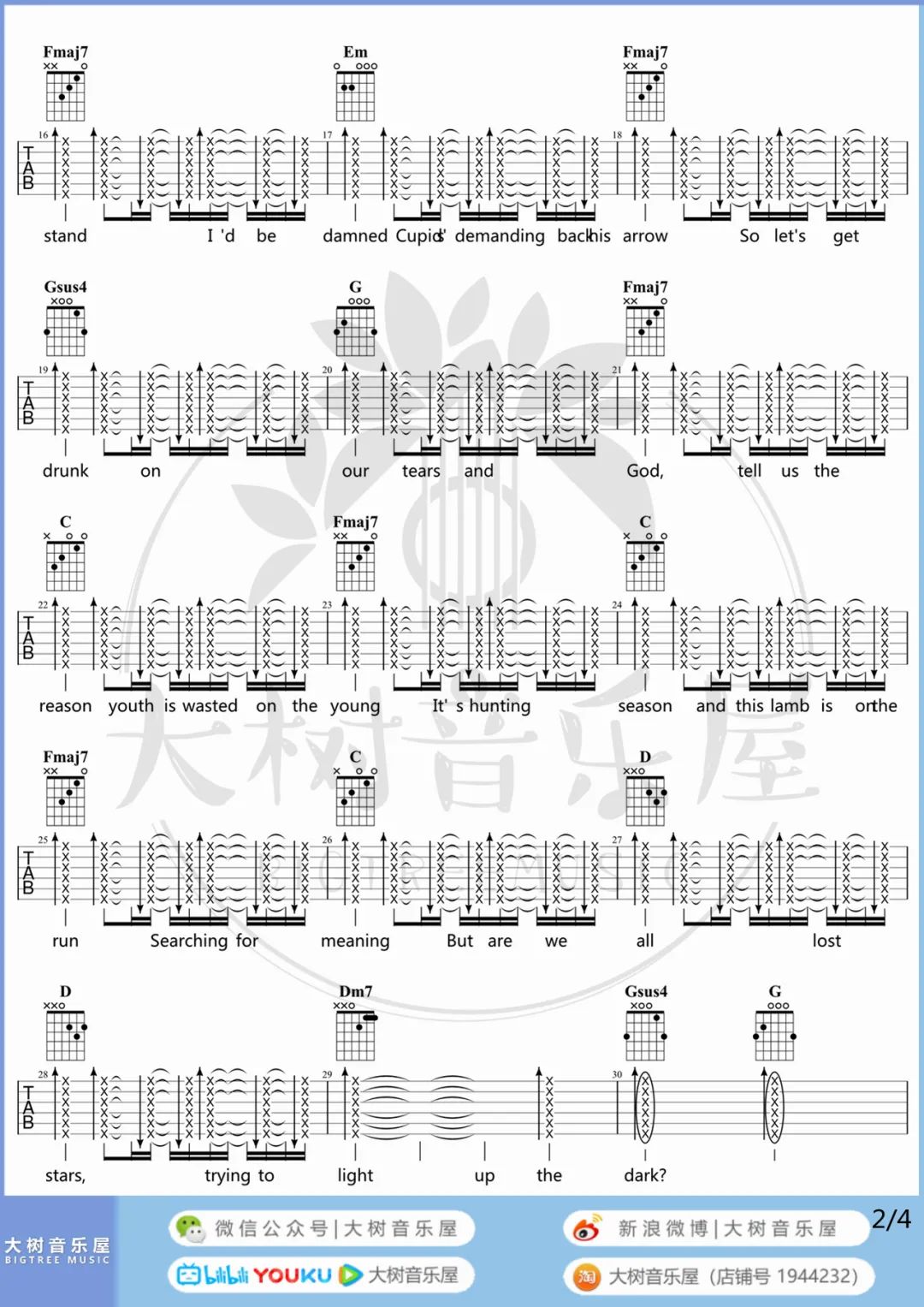 Lost Stars吉他谱2