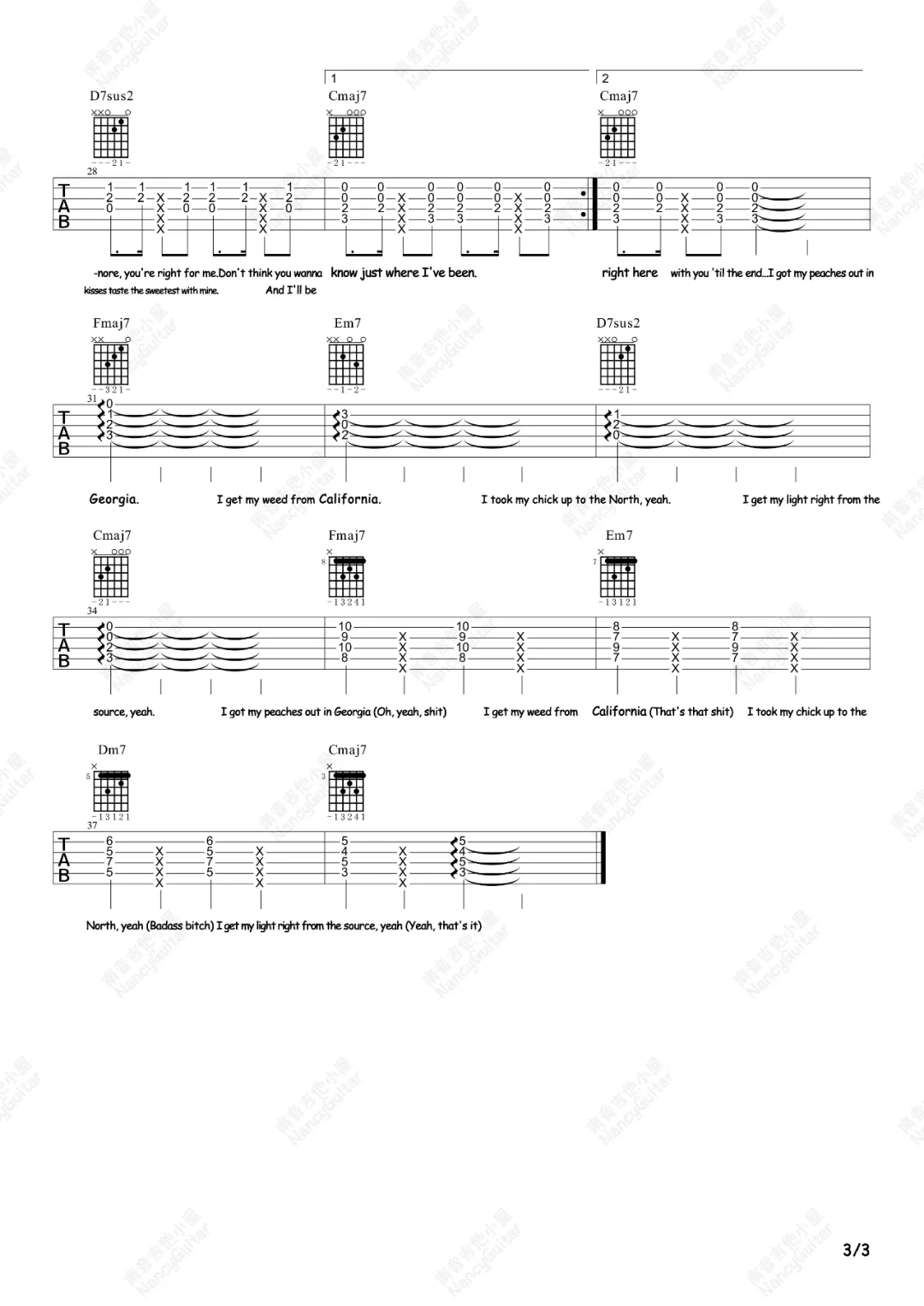 Peaches吉他谱3