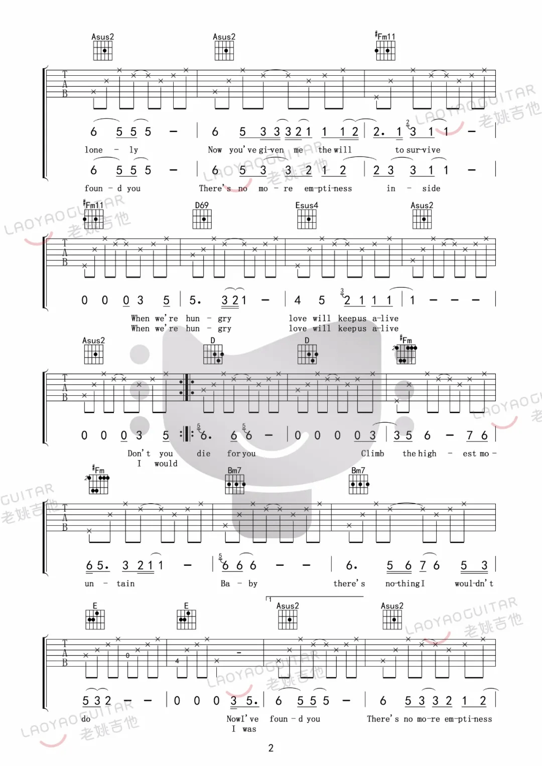 Love Will Keep Us Alive吉他谱2