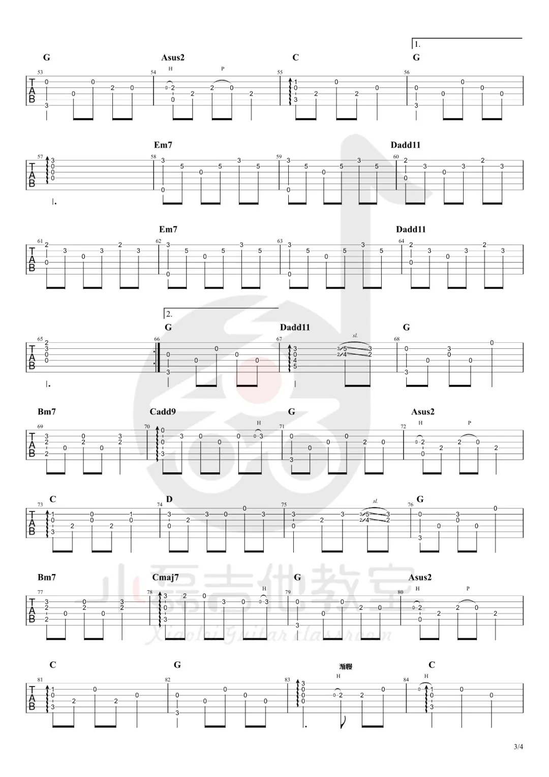 农夫渔夫吉他谱3