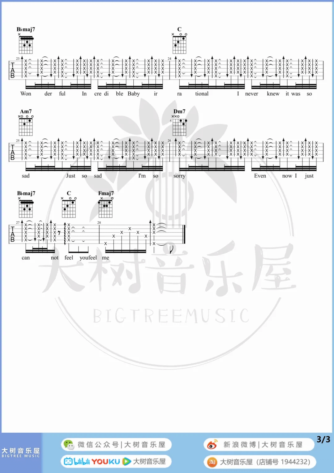 Wonderful U吉他谱3