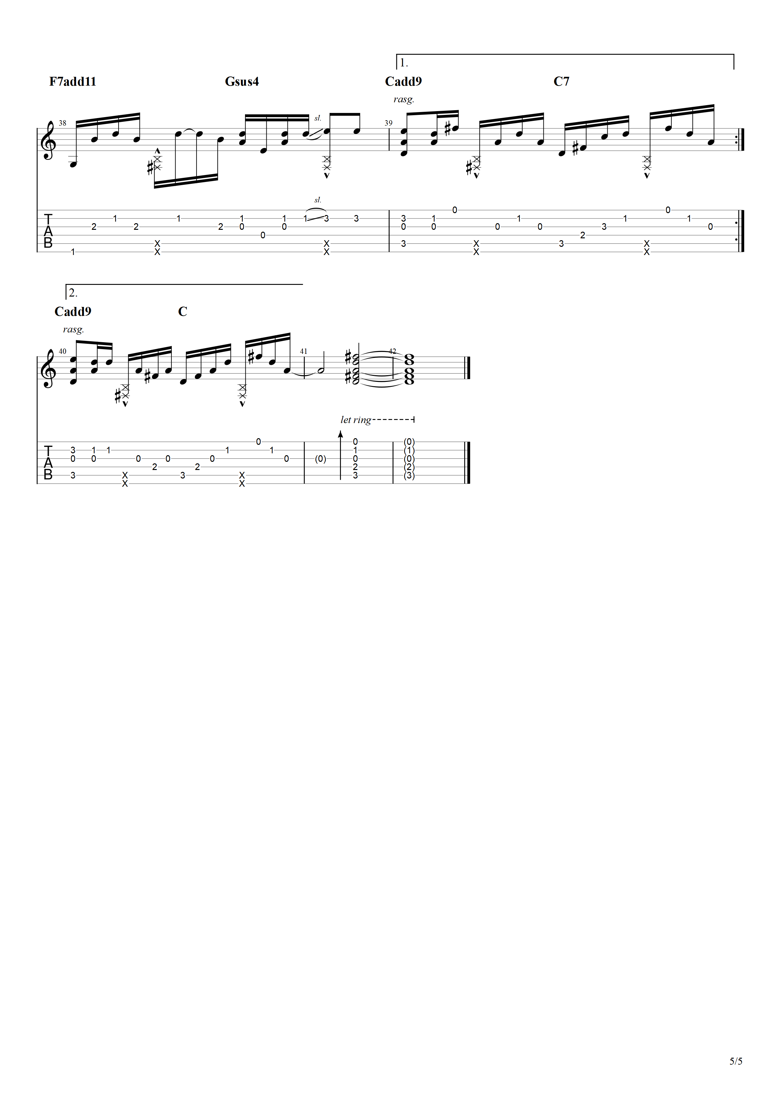 奇妙能力歌吉他谱5