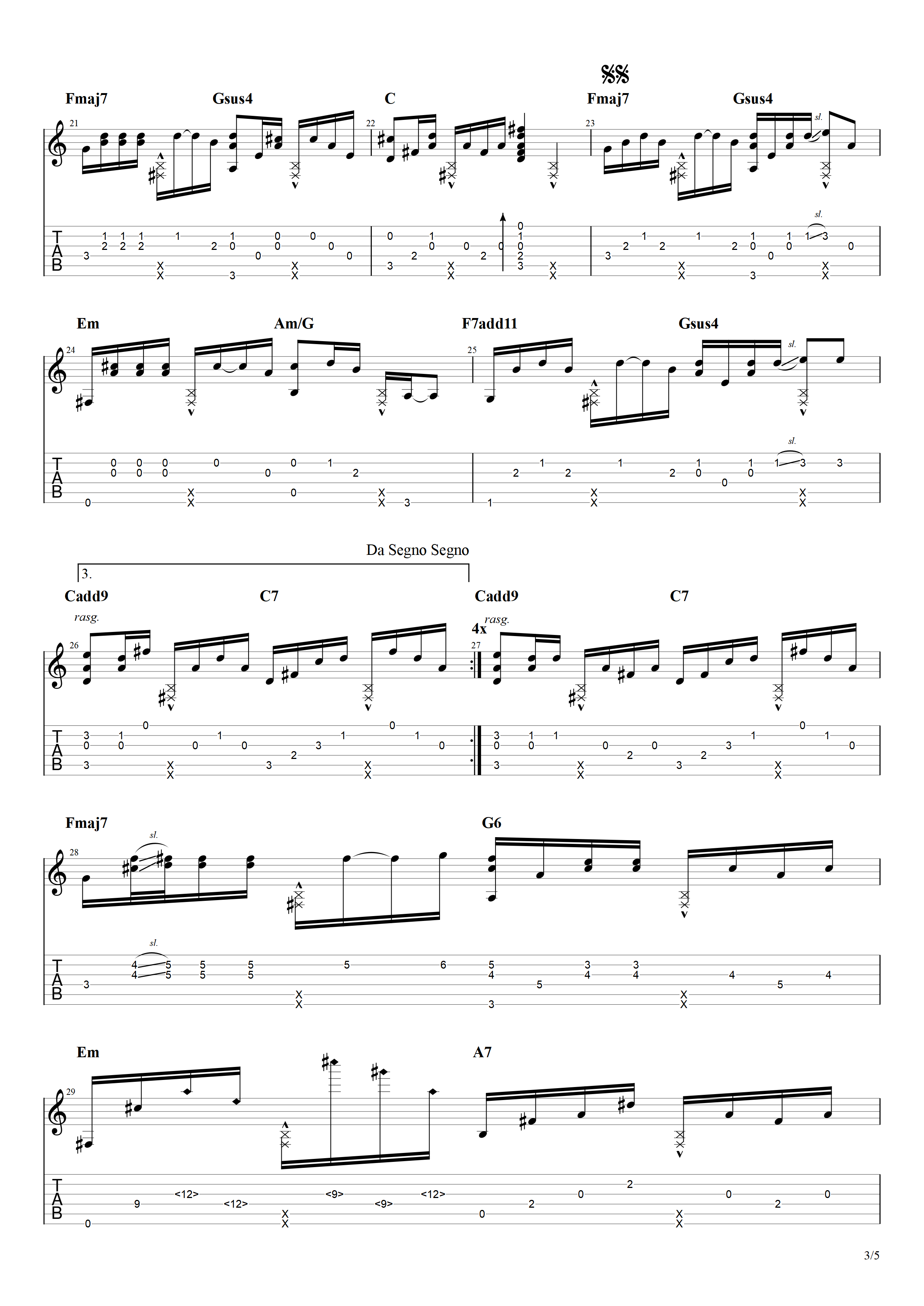 奇妙能力歌吉他谱3