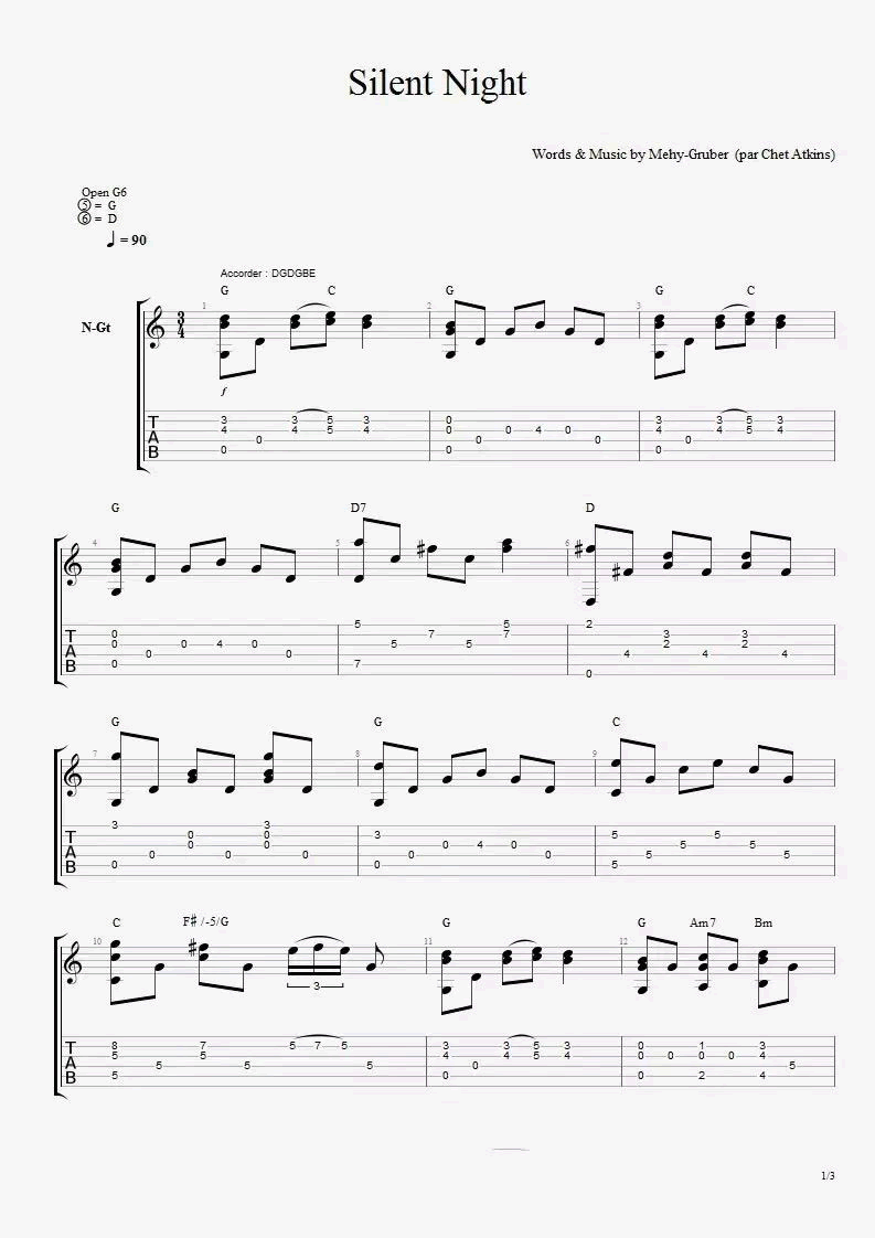 Silent Night吉他谱1