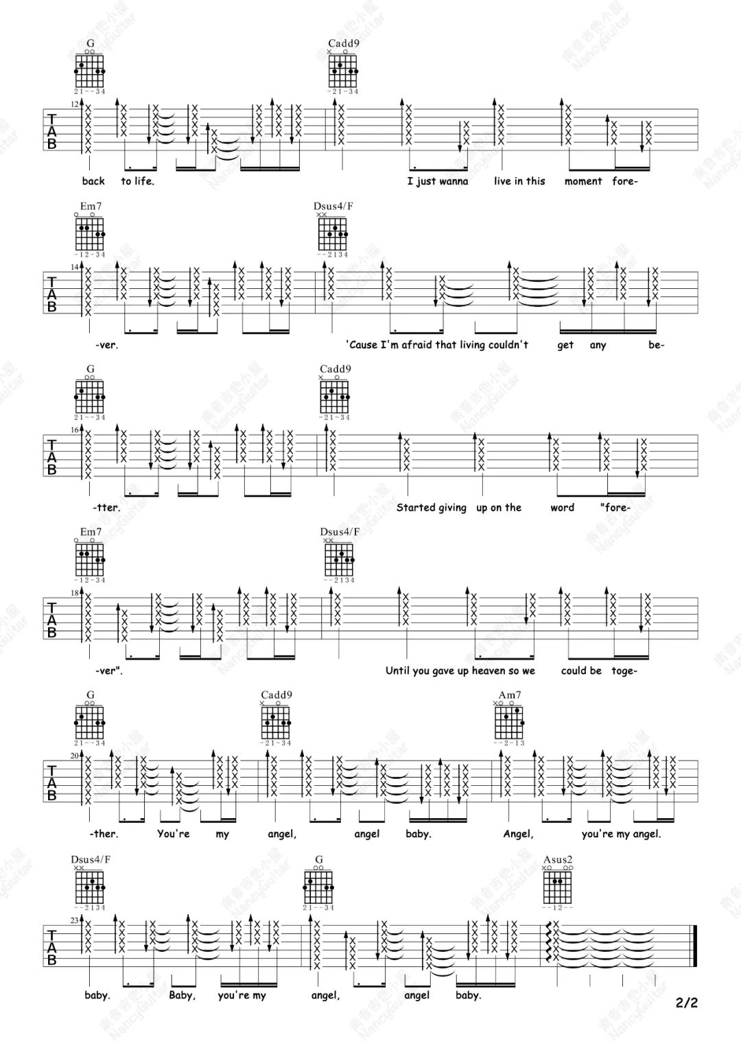 Angel Baby吉他谱2