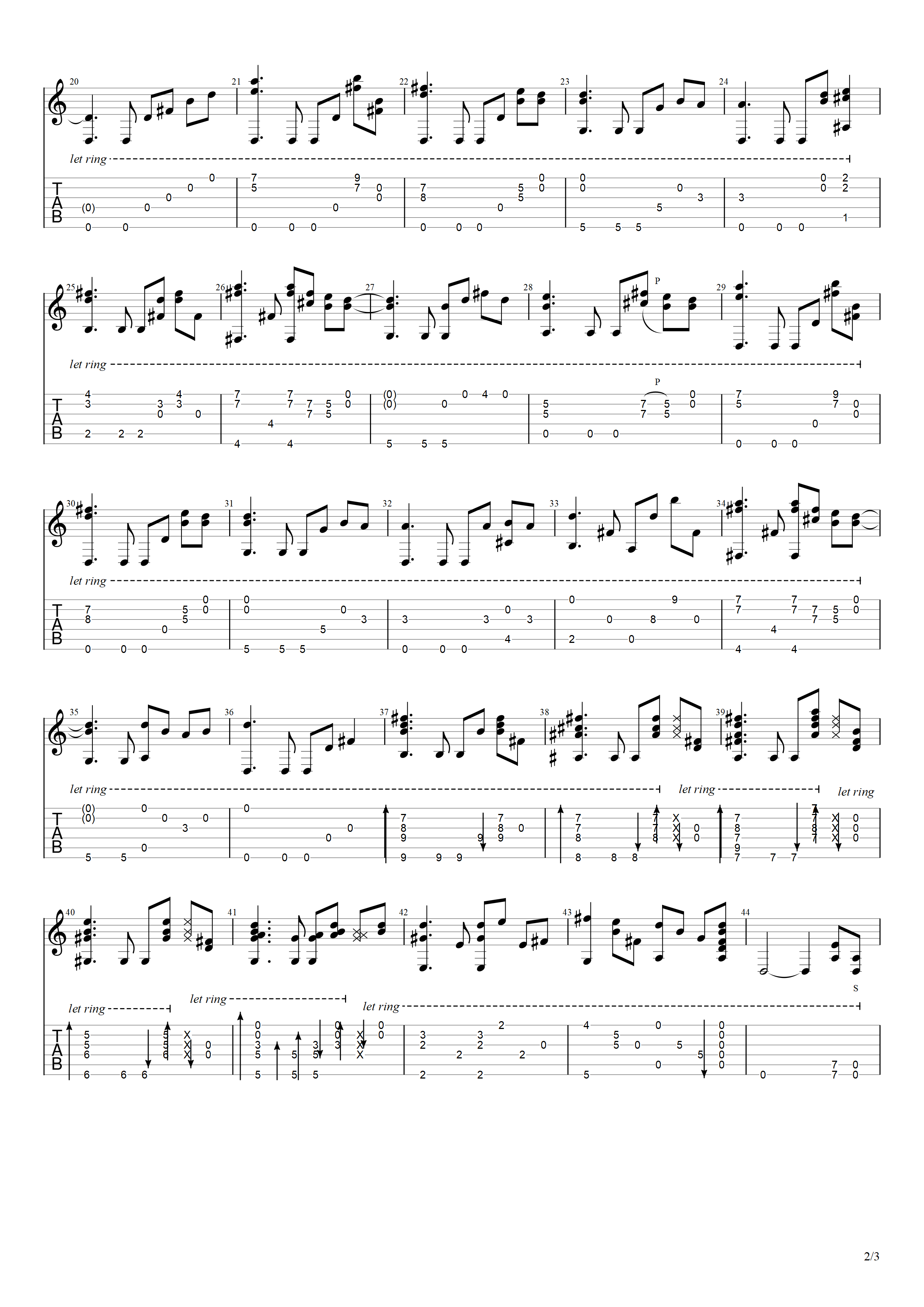 彩虹猎人吉他谱2