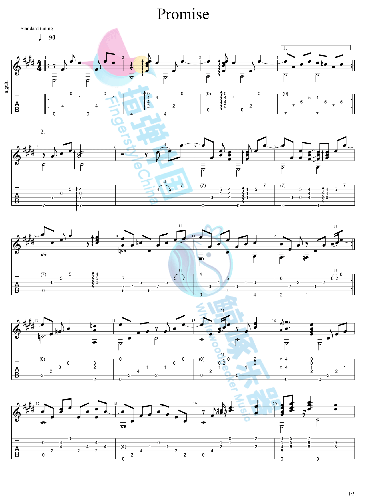 Promise吉他谱1