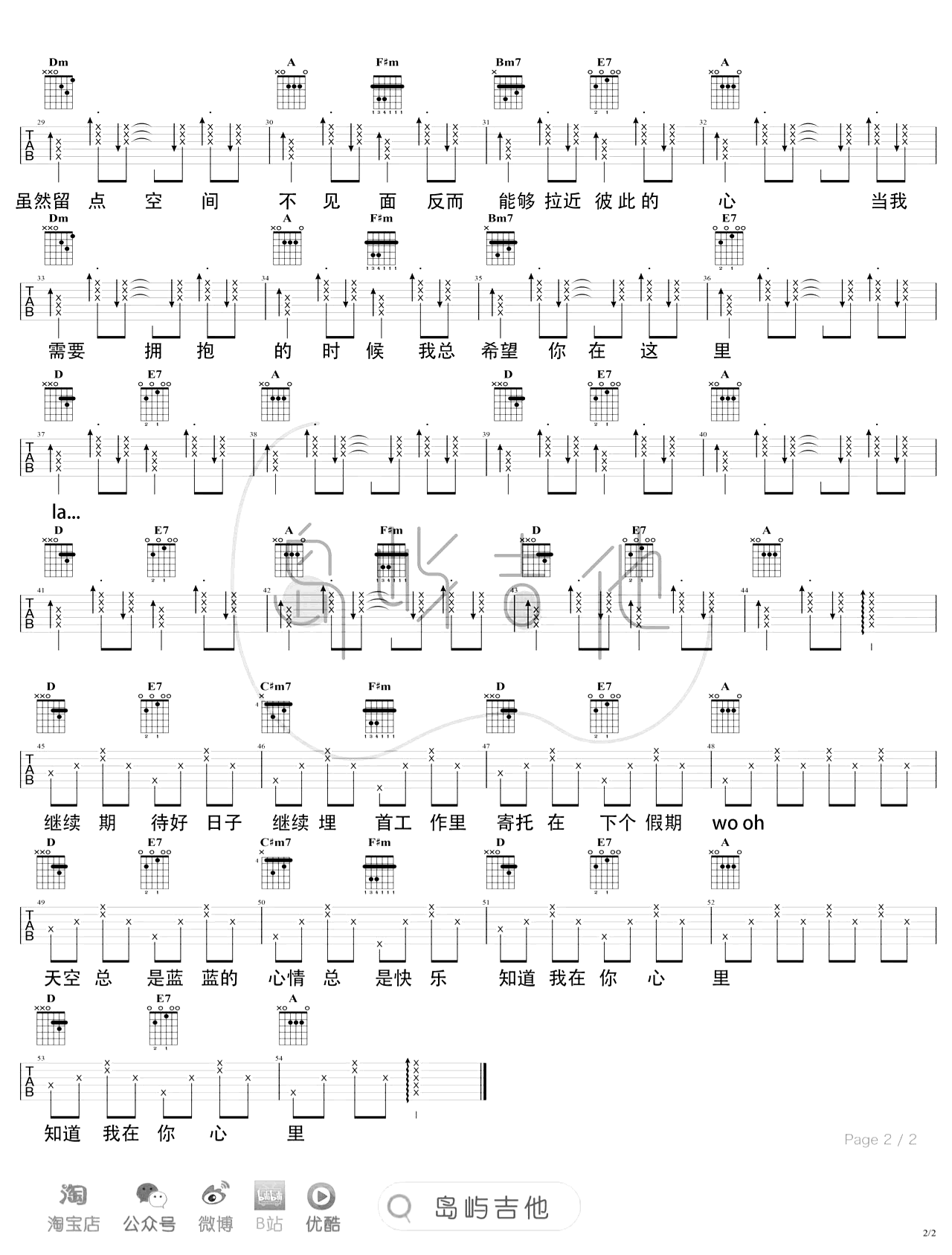 Honey Honey吉他谱2