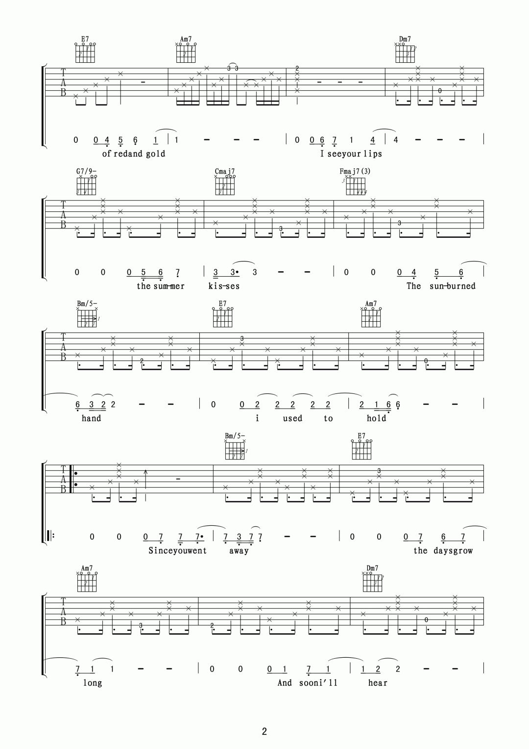 Autumn Leaves吉他谱2