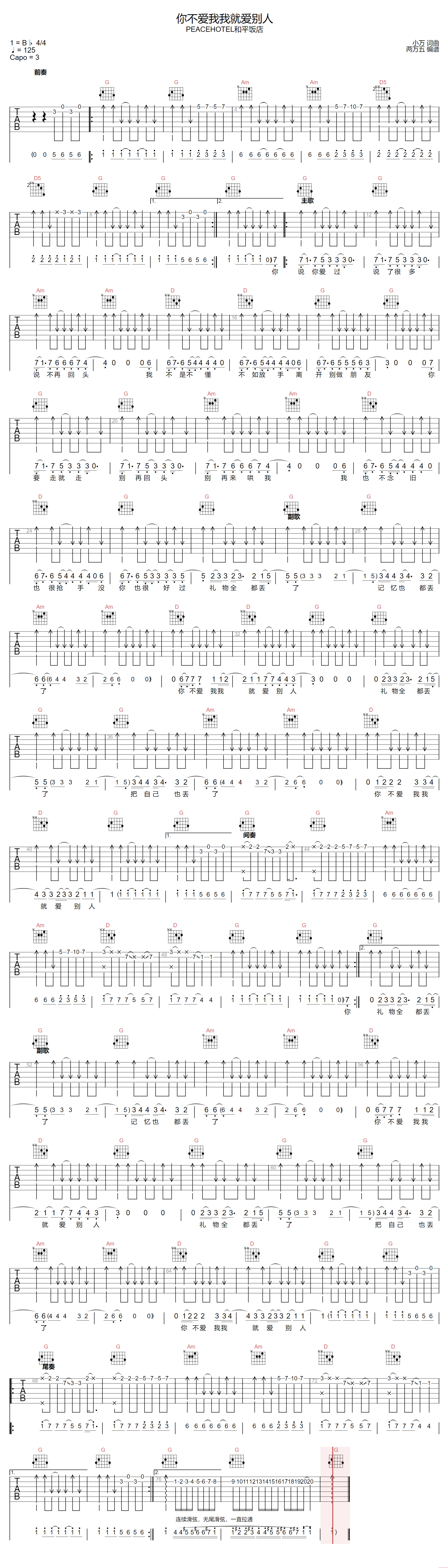 你不爱我我就爱别人吉他谱1