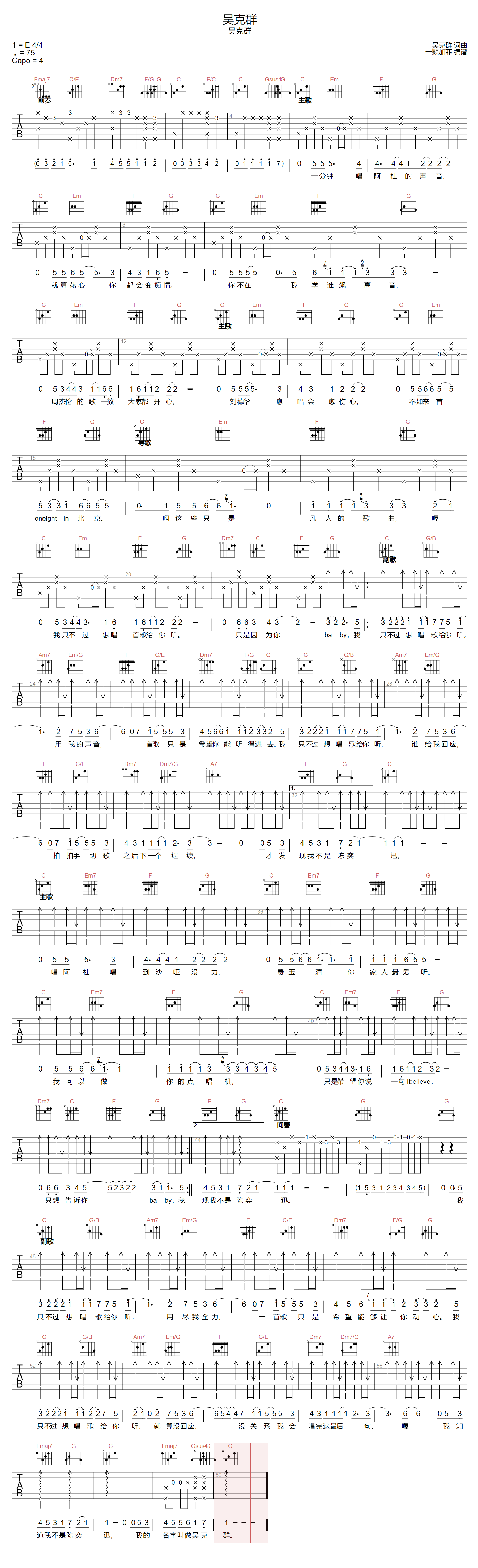 吴克群吉他谱1