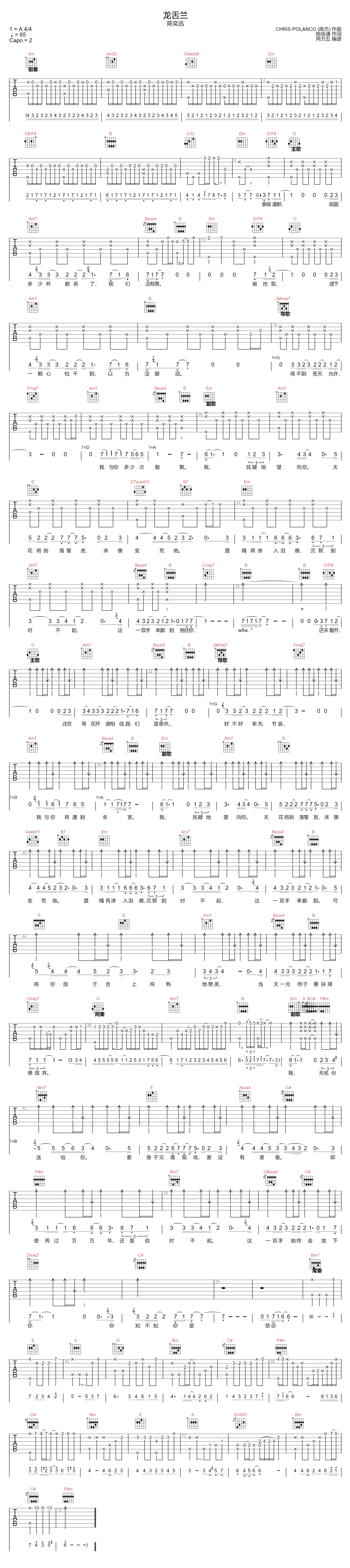 龙舌兰吉他谱1