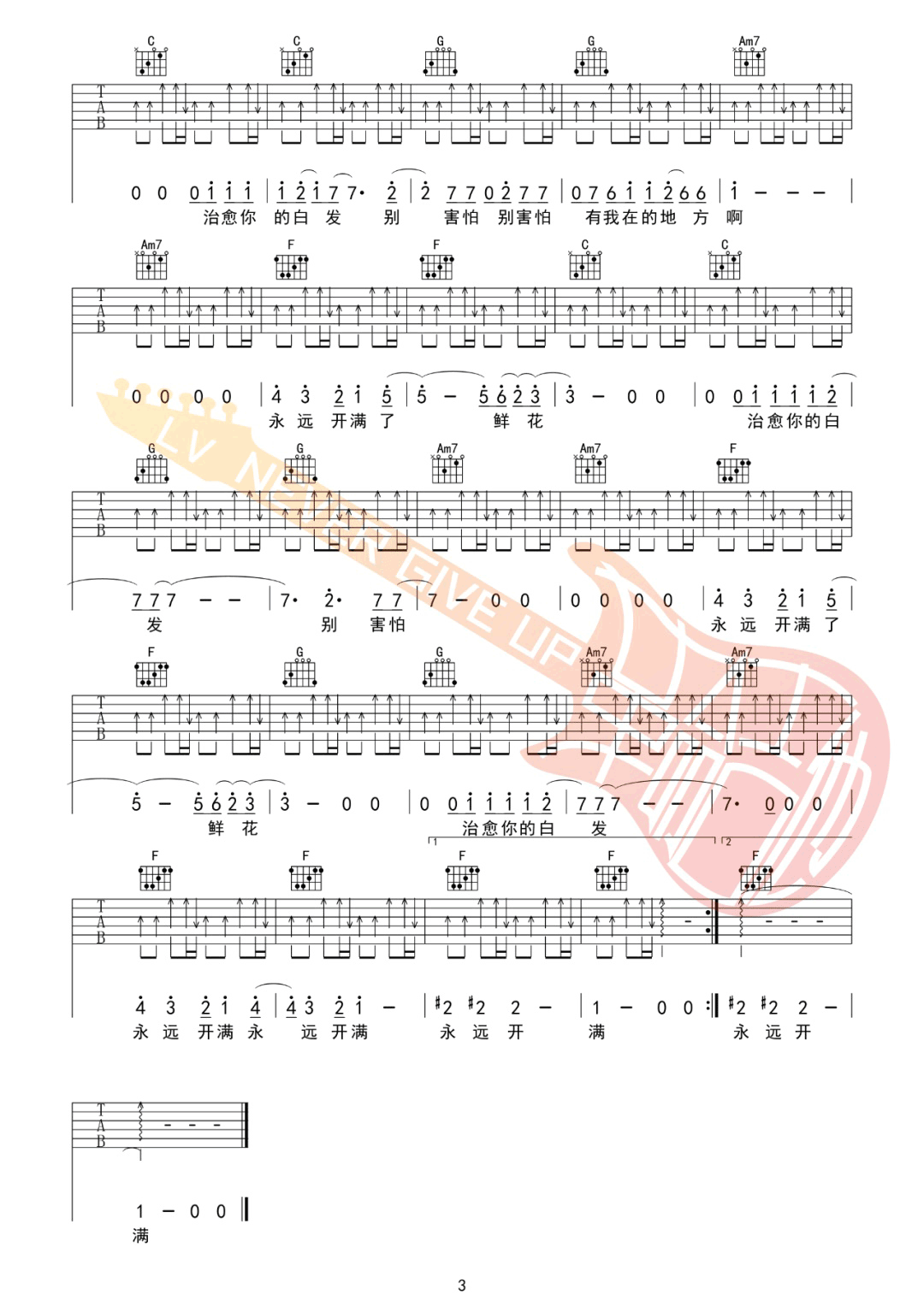 鲜花吉他谱3