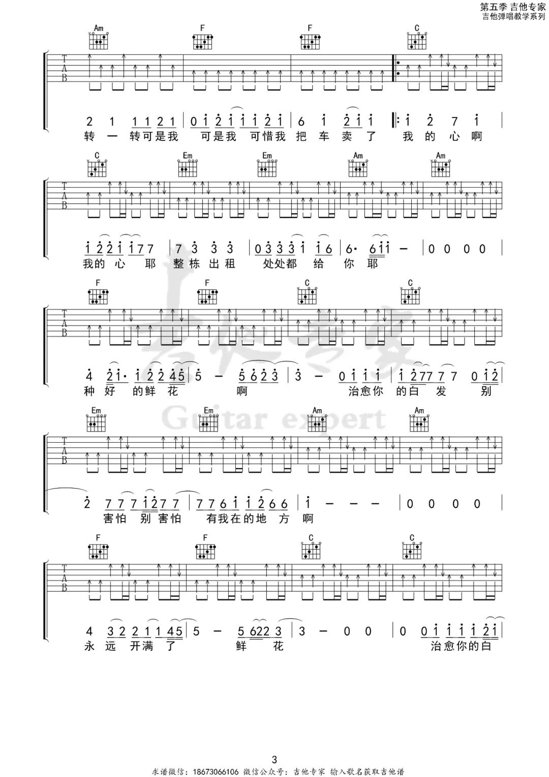 鲜花吉他谱3