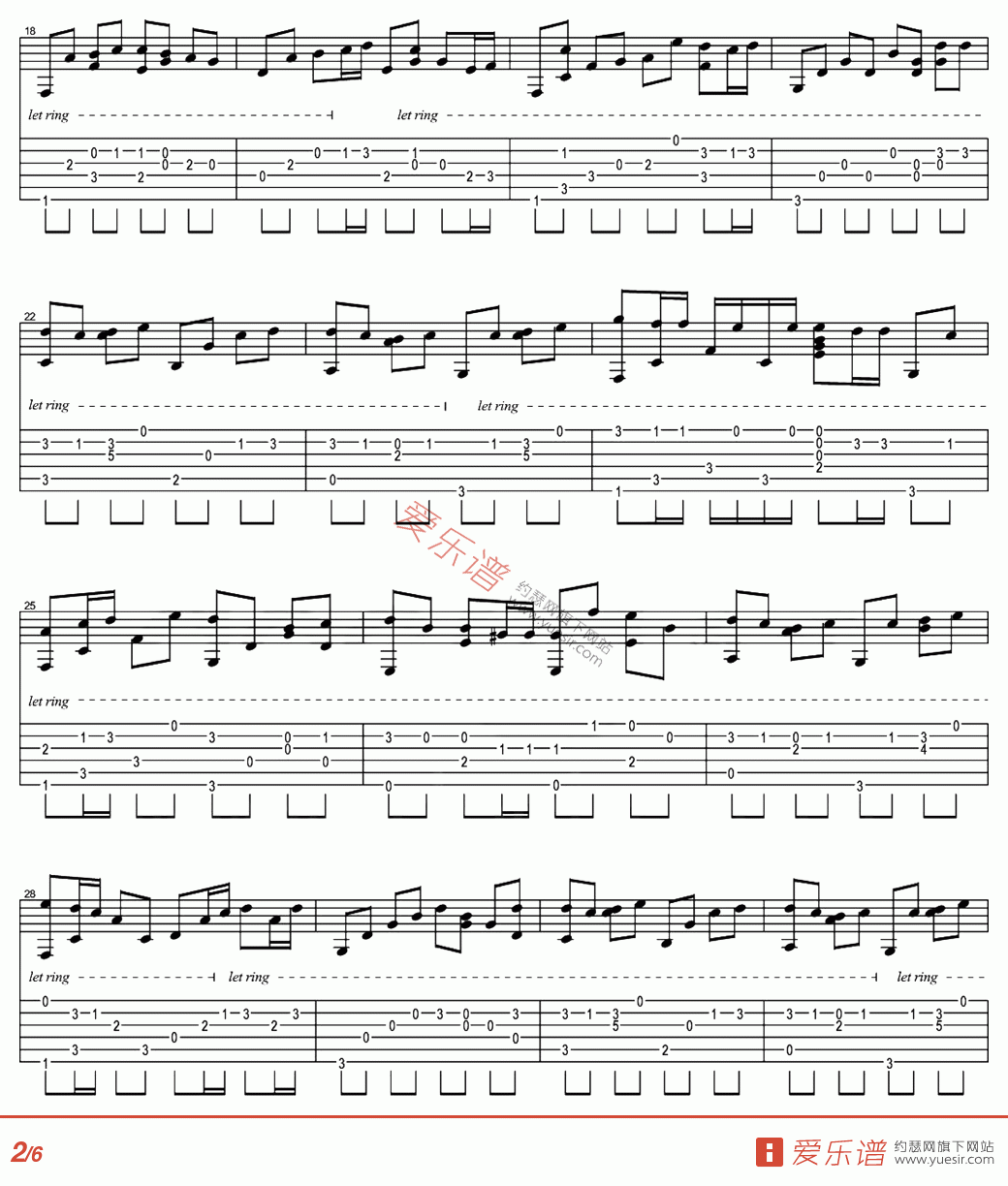 如果我变成回忆指弹谱_六线谱_爱乐谱编配_Tank