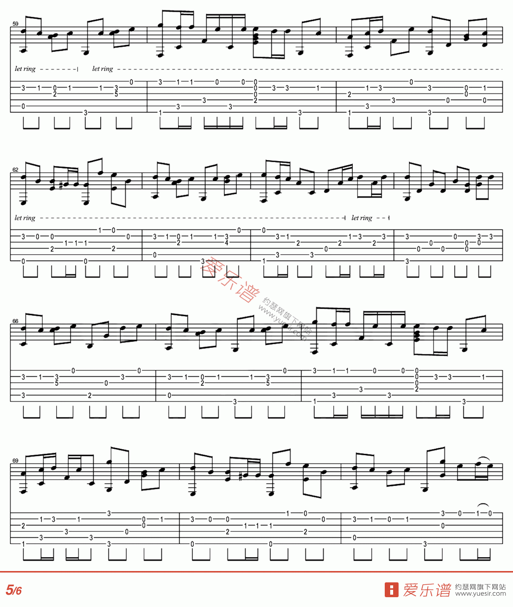 如果我变成回忆指弹谱_六线谱_爱乐谱编配_Tank