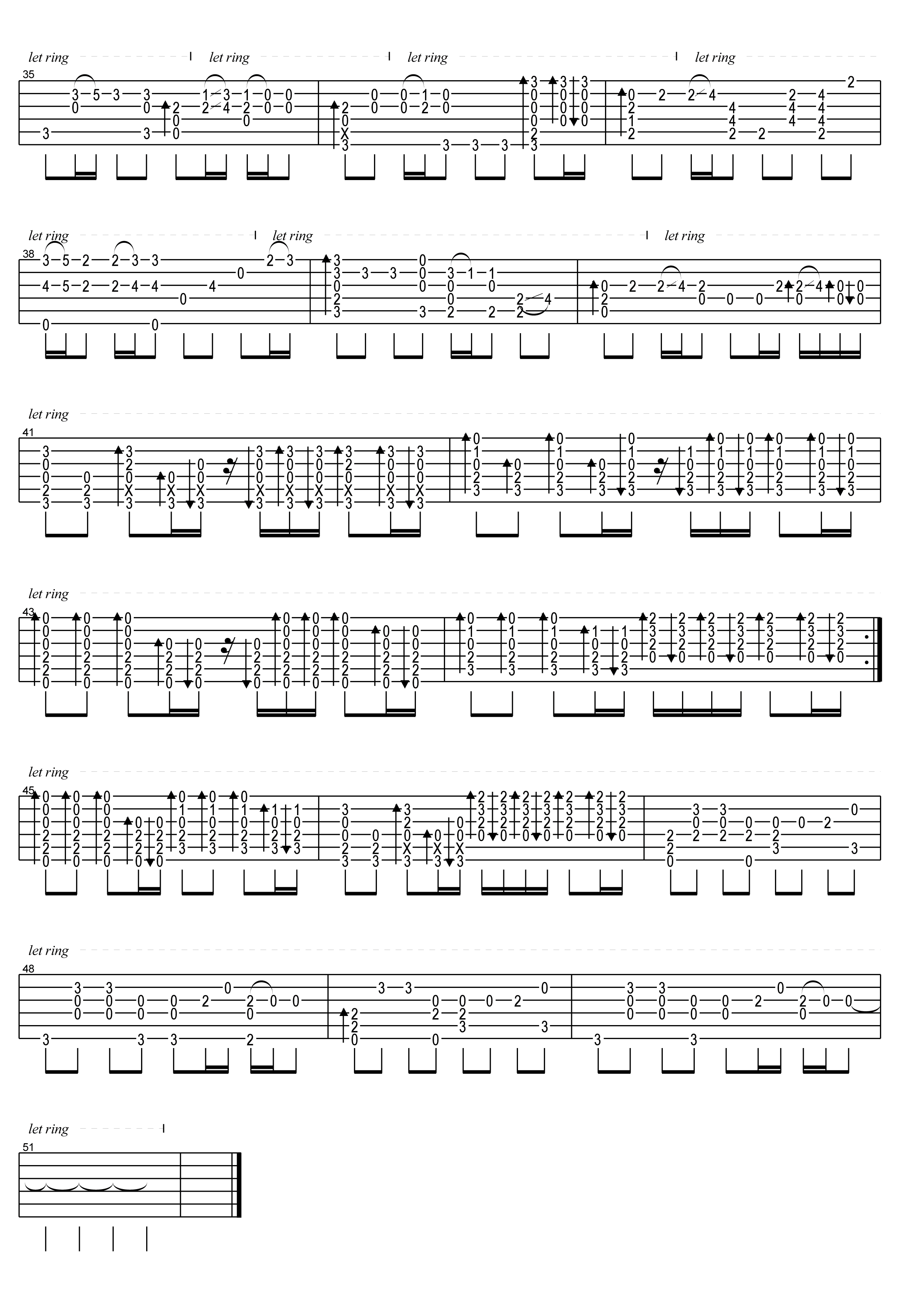 晴天指弹谱_卢家宏版_ycteamo编配_周杰伦