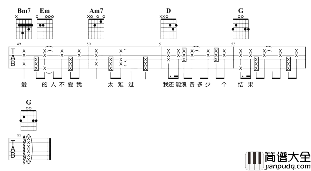 《门没锁》吉他谱_品冠_《门没锁》G调超原版_吉他演示/教学 _门没锁_吉他谱_品冠__门没锁_G调超原版_吉他演示/教学