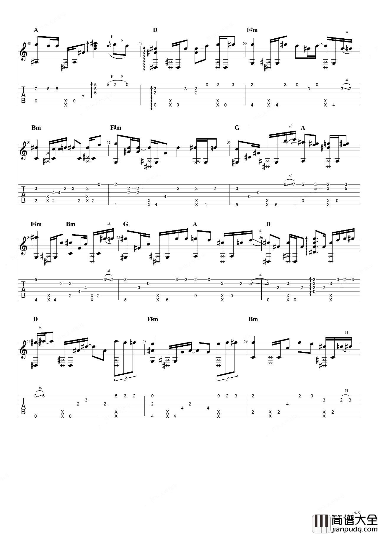 _后来_指弹吉他谱_刘若英__后来_独奏六线谱【演示+教学】