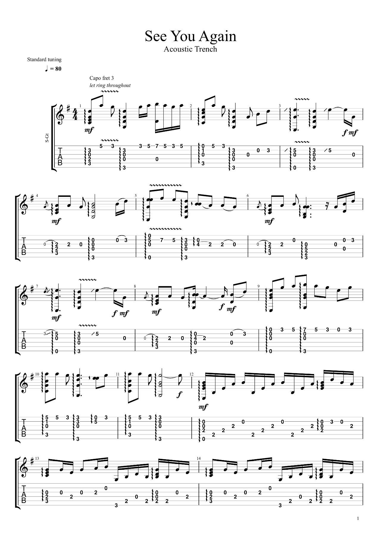 《See You Again》指弹吉他谱_独奏六线谱_吉他指弹演示 _See_You_Again_指弹吉他谱_独奏六线谱_吉他指弹演示