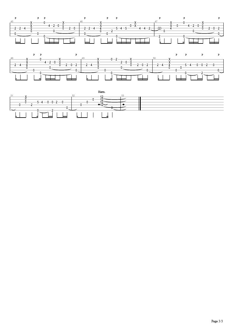 明天过后指弹吉他谱_张杰_吉他独奏指弹谱_高清图片谱