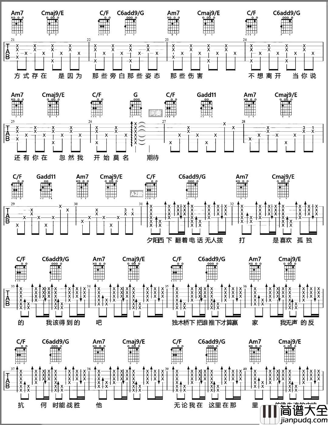好想爱这个世界啊吉他谱_华晨宇_C调原版六线谱_吉他教学视频 好想爱这个世界啊吉他谱_华晨宇_C调原版六线谱_吉他教学视频