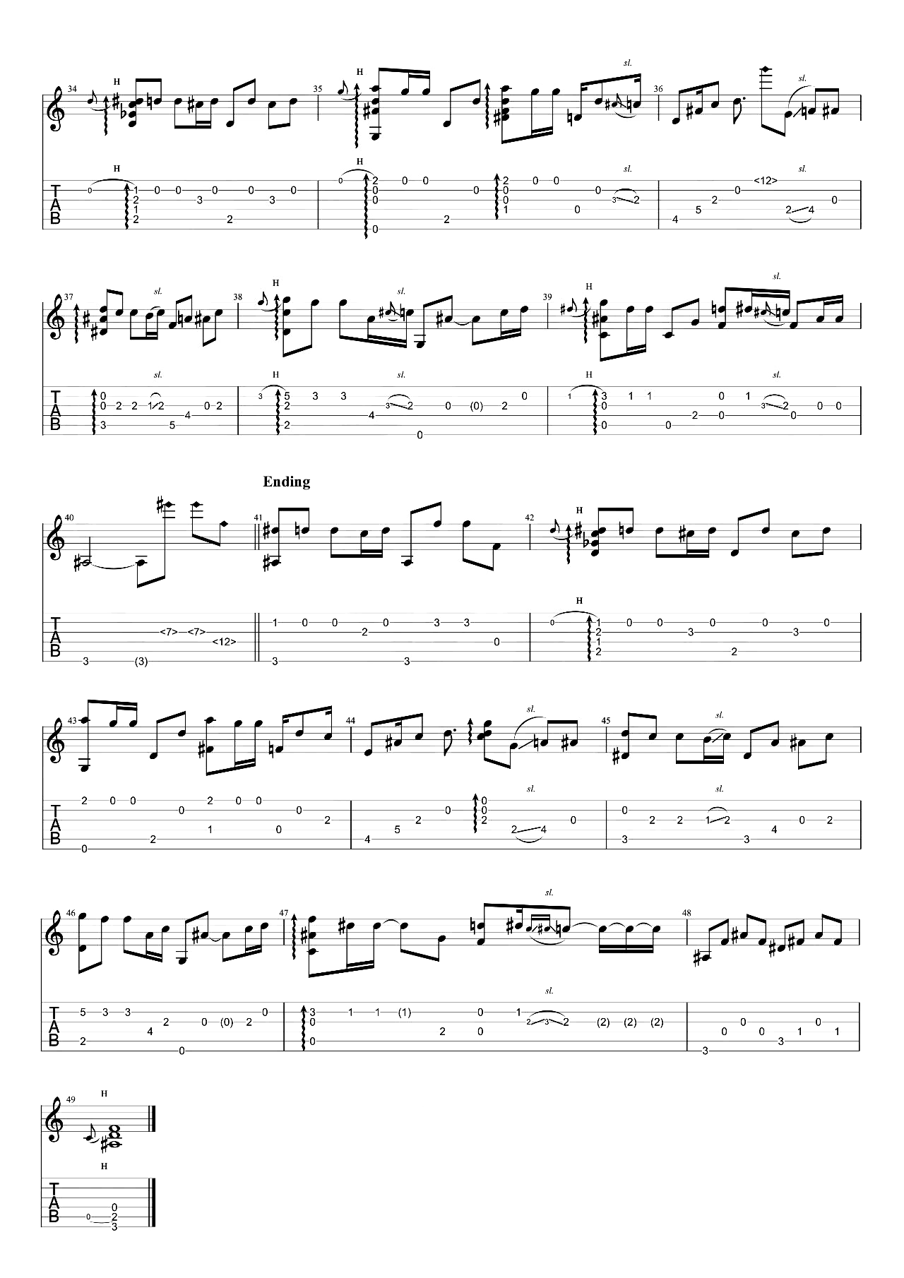 《刻在我心底的名字》指弹谱_卢广仲_吉他独奏六线谱 _刻在我心底的名字_指弹谱_卢广仲_吉他独奏六线谱