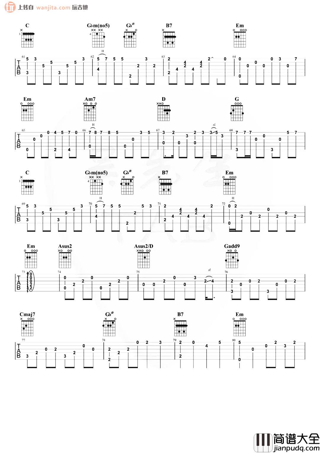 车站指弹吉他谱_李健_吉他独奏六线谱_《车站》指弹演示 车站指弹吉他谱_李健_吉他独奏六线谱__车站_指弹演示