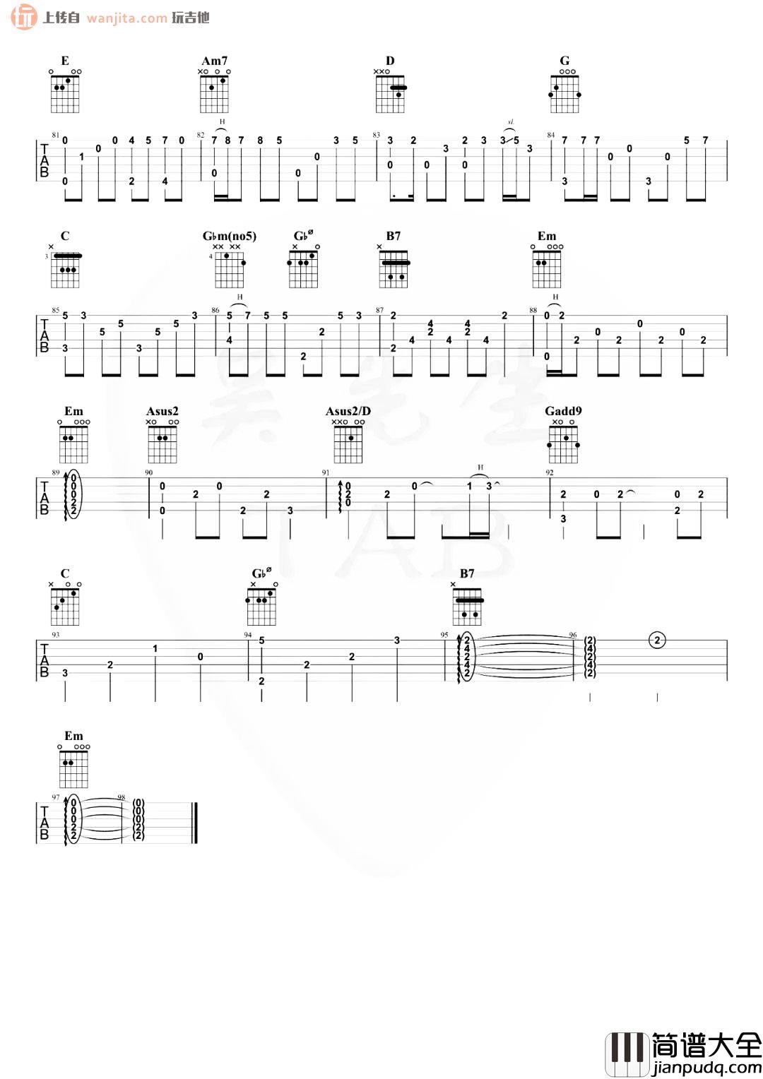 车站指弹吉他谱_李健_吉他独奏六线谱_《车站》指弹演示 车站指弹吉他谱_李健_吉他独奏六线谱__车站_指弹演示