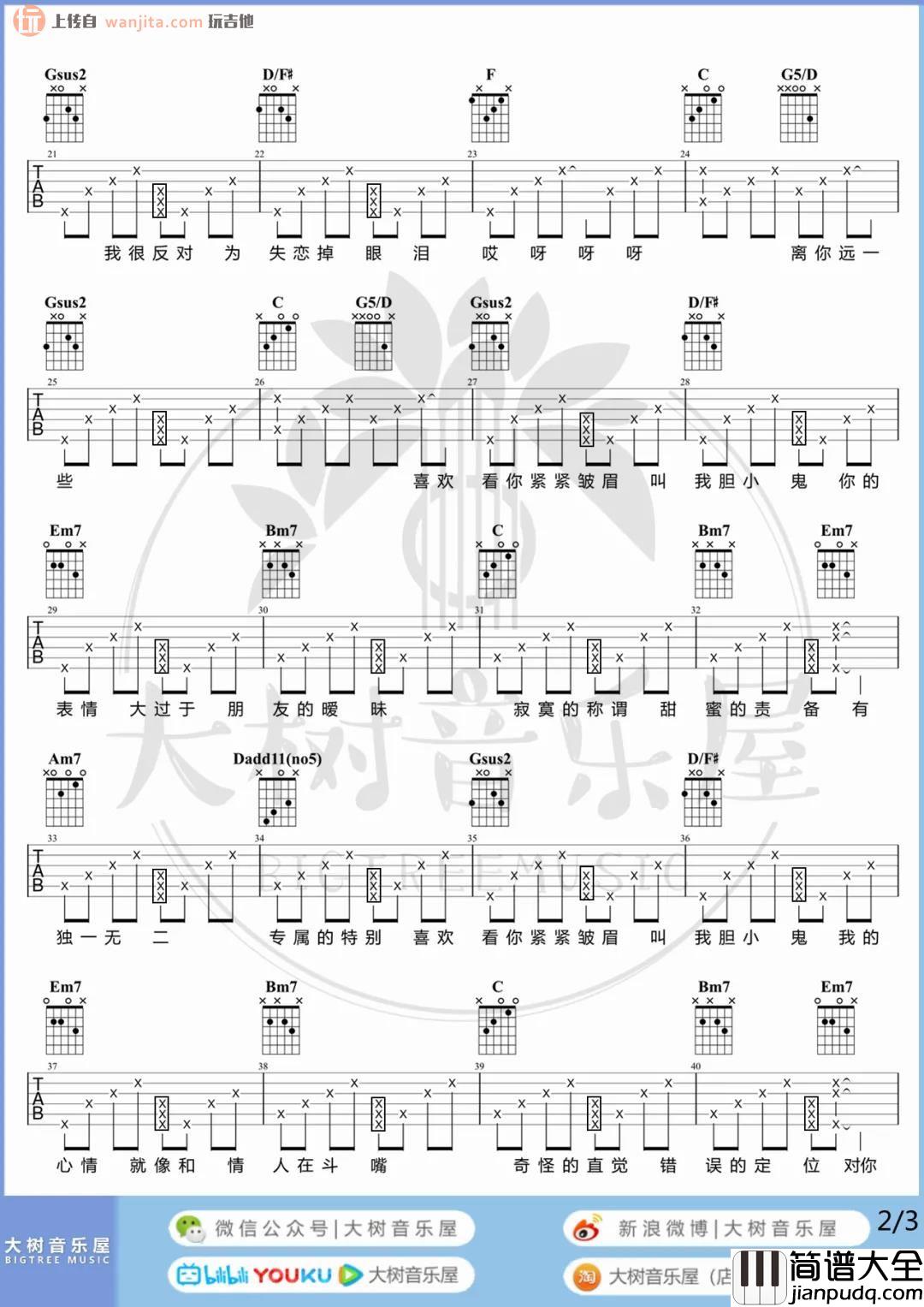 胆小鬼吉他谱_梁咏琪_G调抒情版__胆小鬼_吉他弹唱演示