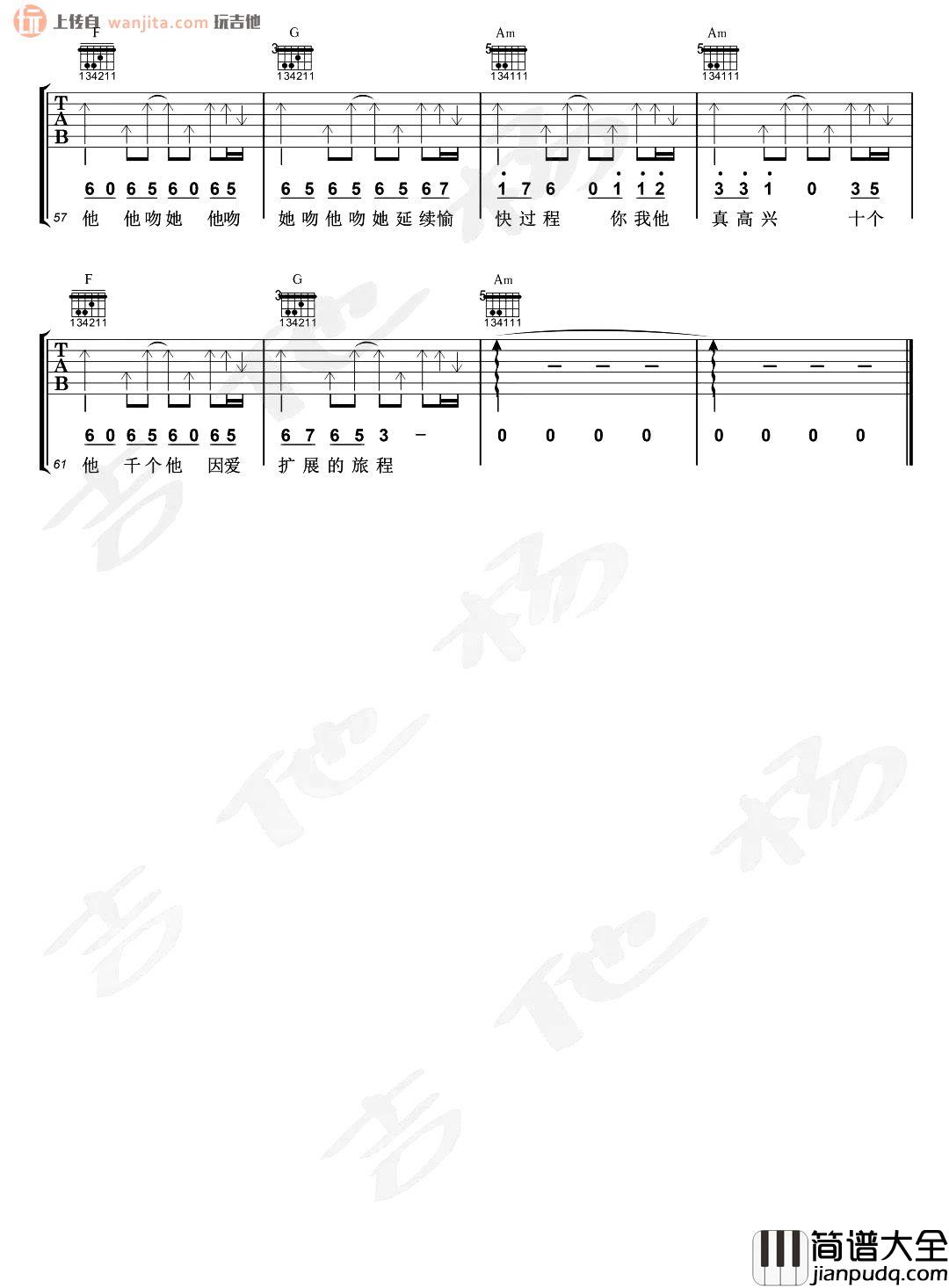 处处吻吉他谱_杨千嬅_C调扫弦六线谱_《处处吻》吉他弹唱谱 处处吻吉他谱_杨千嬅_C调扫弦六线谱__处处吻_吉他弹唱谱