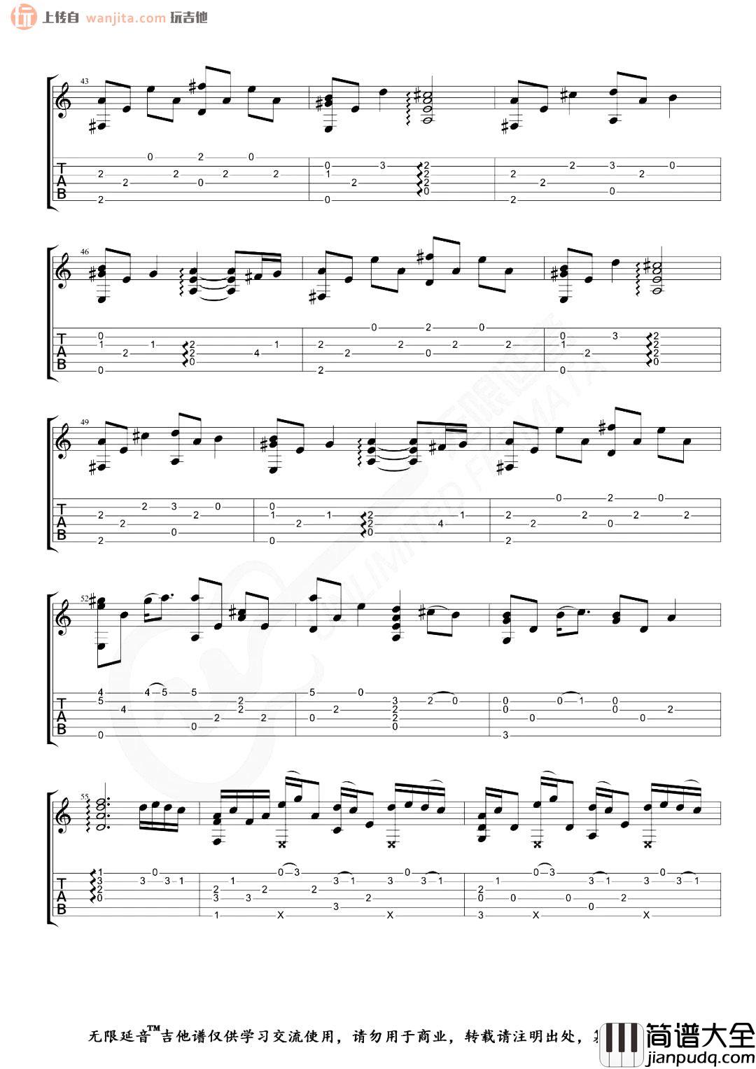 lemon指弹吉他谱_米津玄师__非自然死亡_主题曲_经典吉他独奏