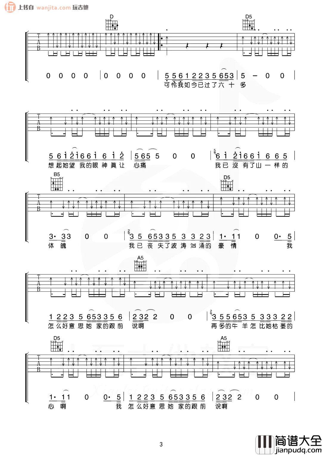 马条《塔吉汗》吉他谱_D调原版六线谱_《塔吉汗》吉他弹唱教学 马条_塔吉汗_吉他谱_D调原版六线谱__塔吉汗_吉他弹唱教学
