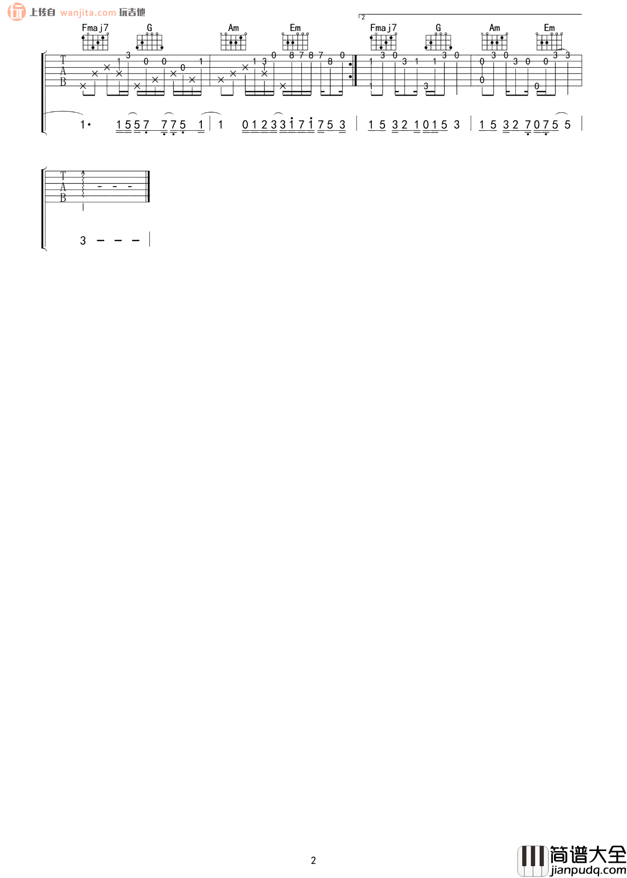 马吟吟《溯》吉他谱_高清图片谱_《溯》吉他独奏指弹谱 马吟吟_溯_吉他谱_高清图片谱__溯_吉他独奏指弹谱