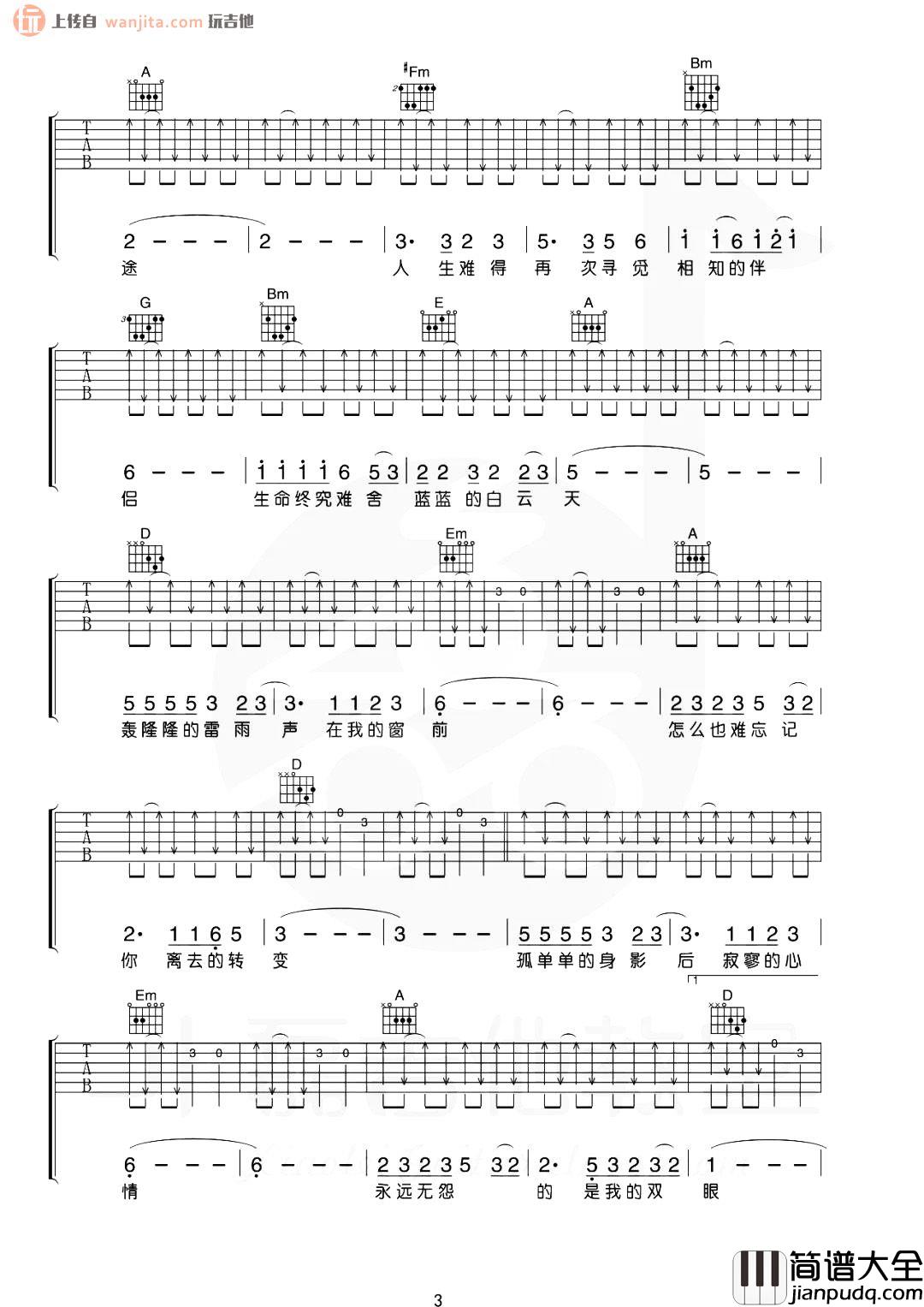 恋曲1990吉他谱_罗大佑_D调原版六线谱_吉他弹唱教学