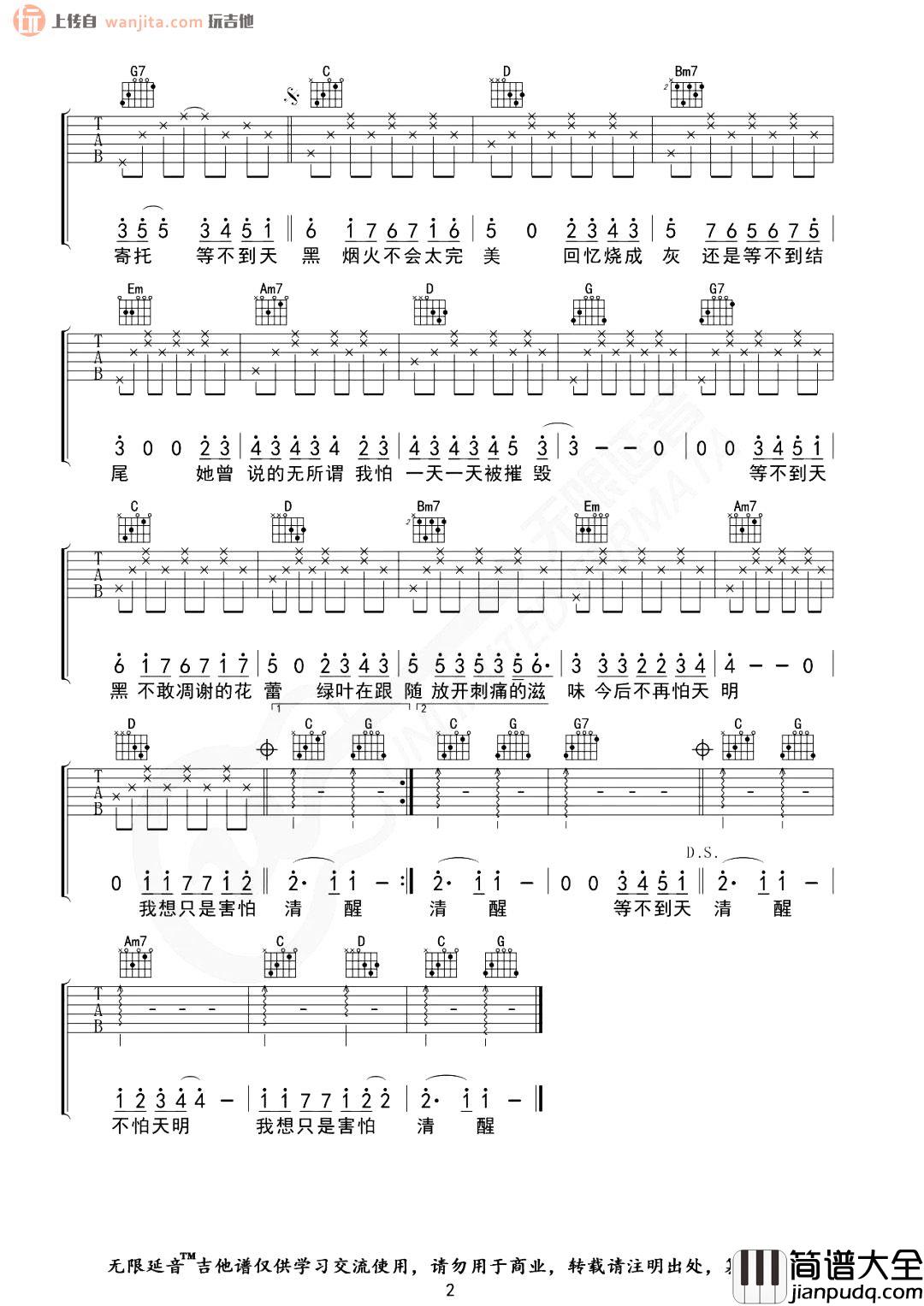 她说吉他谱_林俊杰__她说_C调原版六线谱_高清图片谱