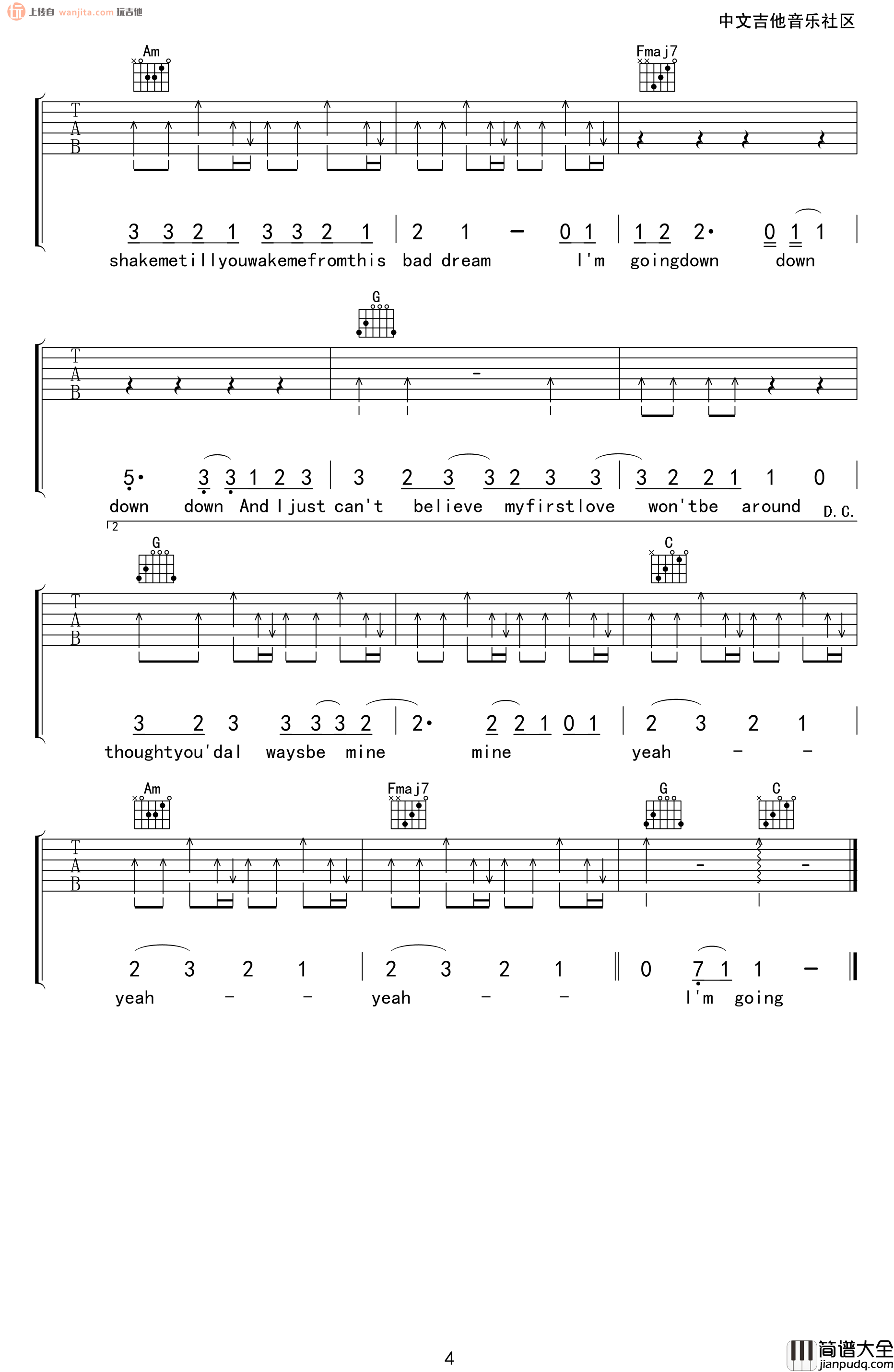 baby吉他谱_贾斯汀·比伯_C调原版六线谱_《baby》吉他弹唱谱 baby吉他谱_贾斯汀·比伯_C调原版六线谱__baby_吉他弹唱谱