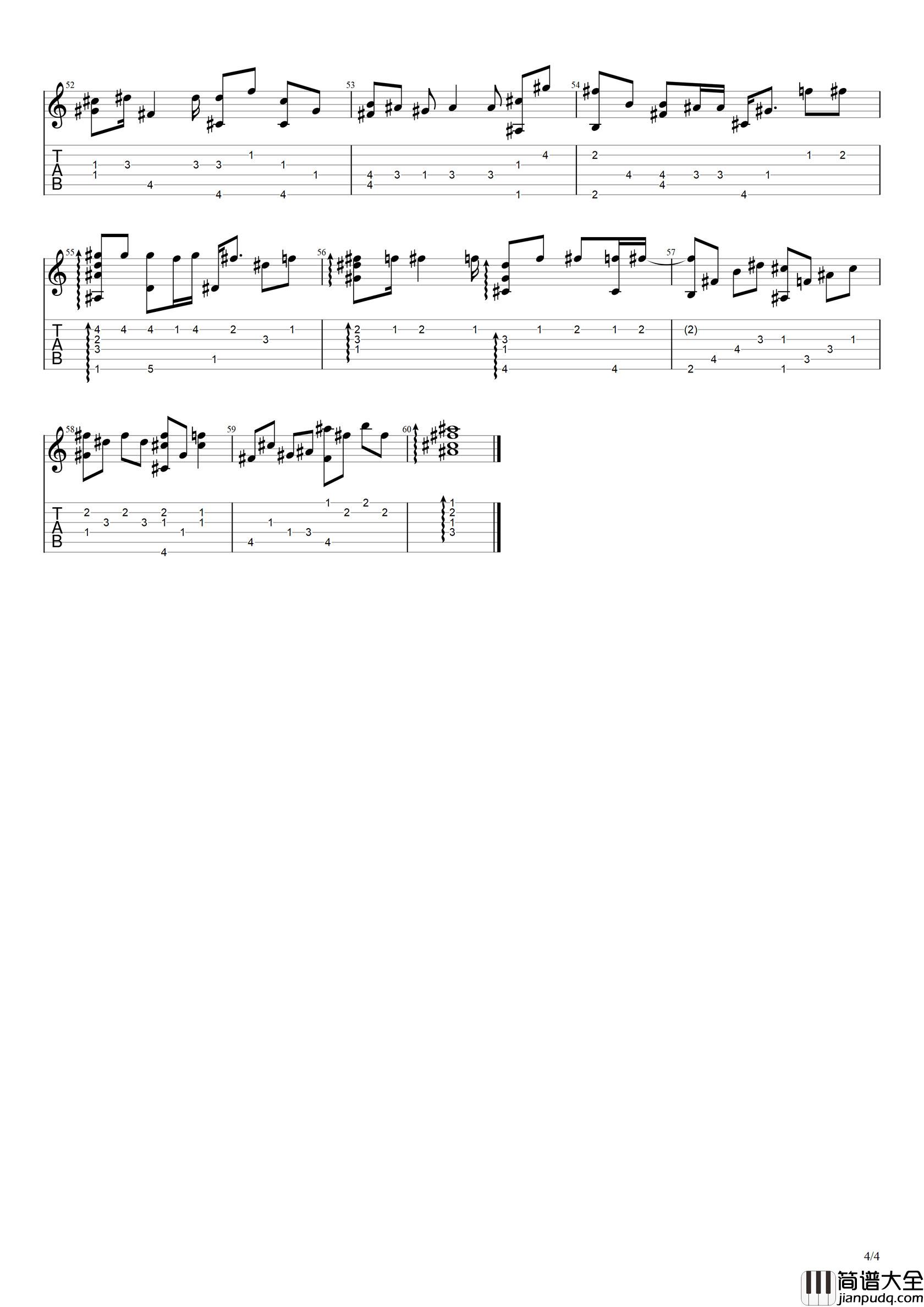 搁浅指弹吉他谱_周杰伦_吉他弹唱独奏__搁浅_高清图片谱