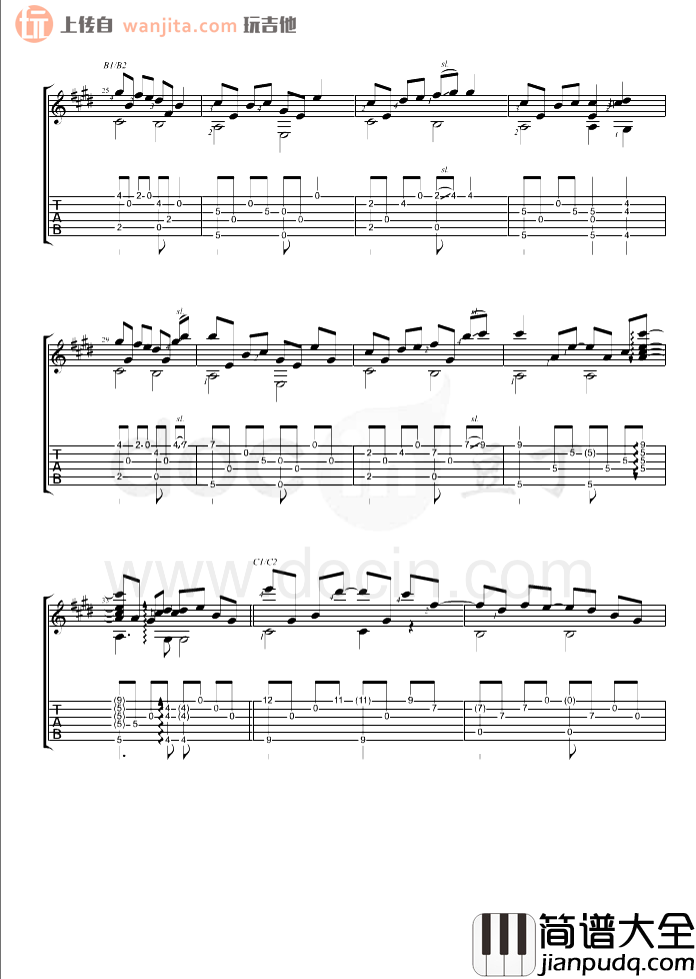 曹思义《星河》指弹吉他谱_吉他独奏弹唱_高清图片谱 曹思义_星河_指弹吉他谱_吉他独奏弹唱_高清图片谱