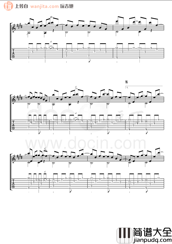 曹思义《星河》指弹吉他谱_吉他独奏弹唱_高清图片谱 曹思义_星河_指弹吉他谱_吉他独奏弹唱_高清图片谱