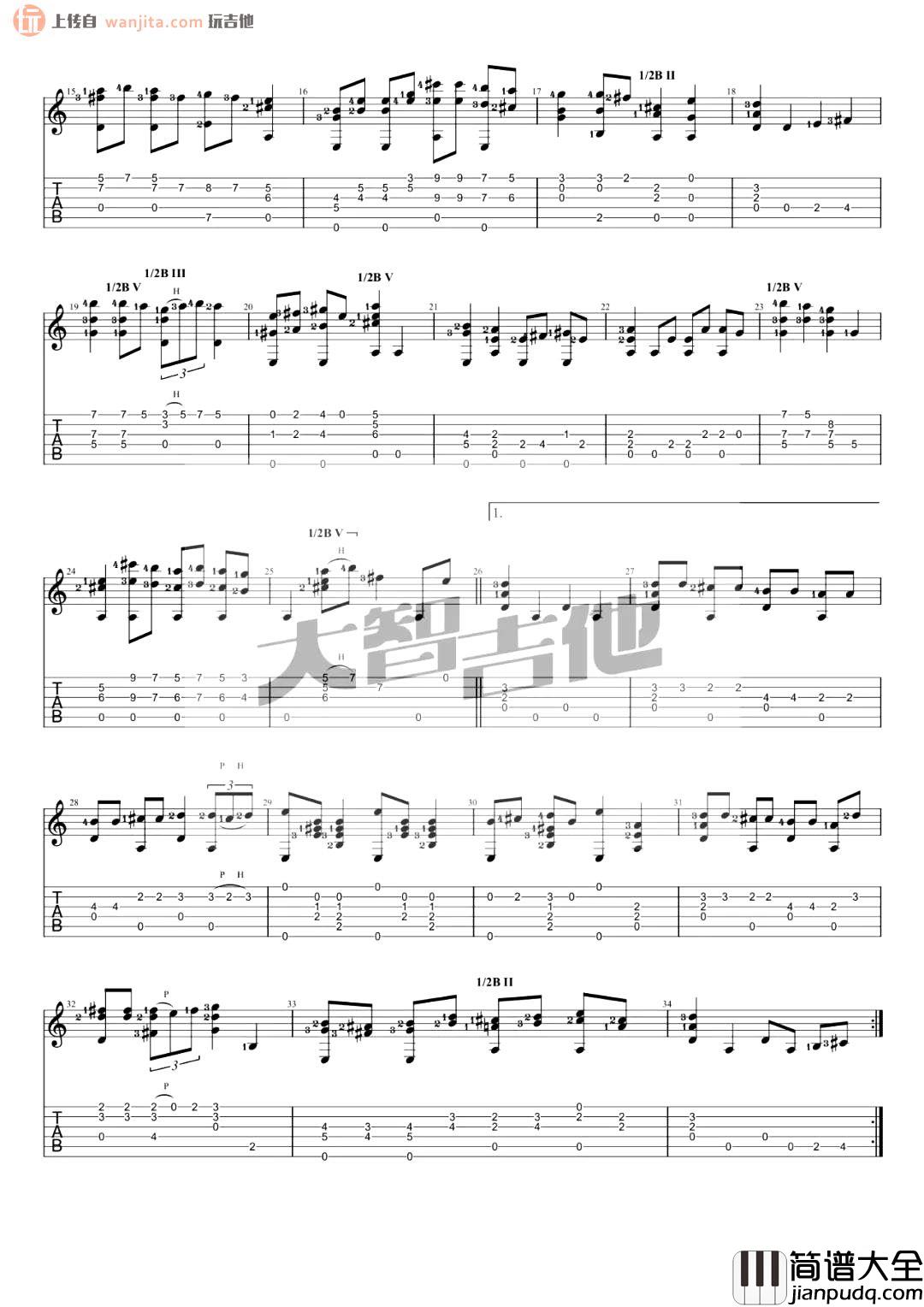 哆啦A梦指弹吉他谱_日本经典动画_吉他指弹教学视频 哆啦A梦指弹吉他谱_日本经典动画_吉他指弹教学视频