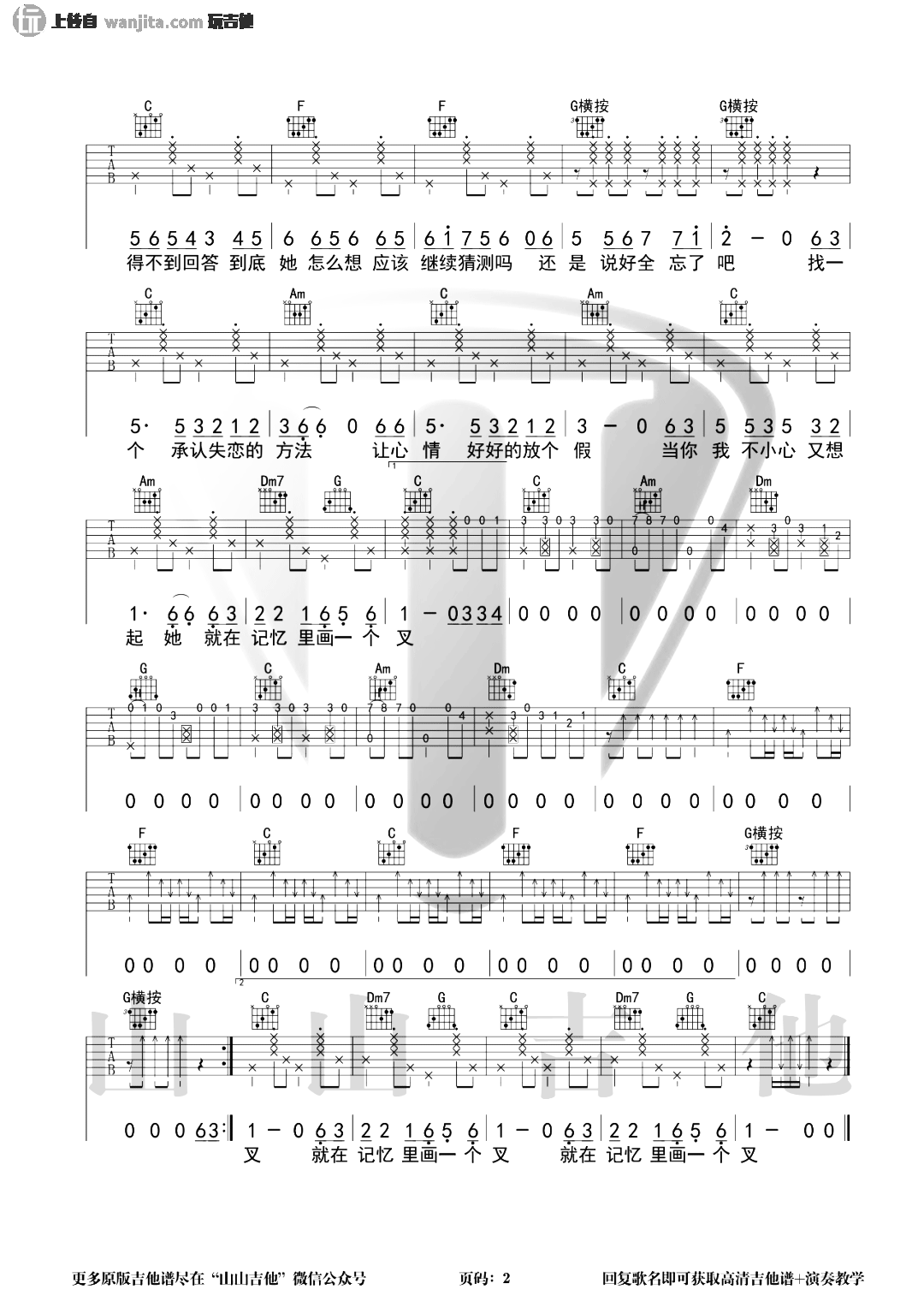 失恋阵线联盟吉他谱_草蜢_C调原版弹唱六线谱_吉他弹唱示范